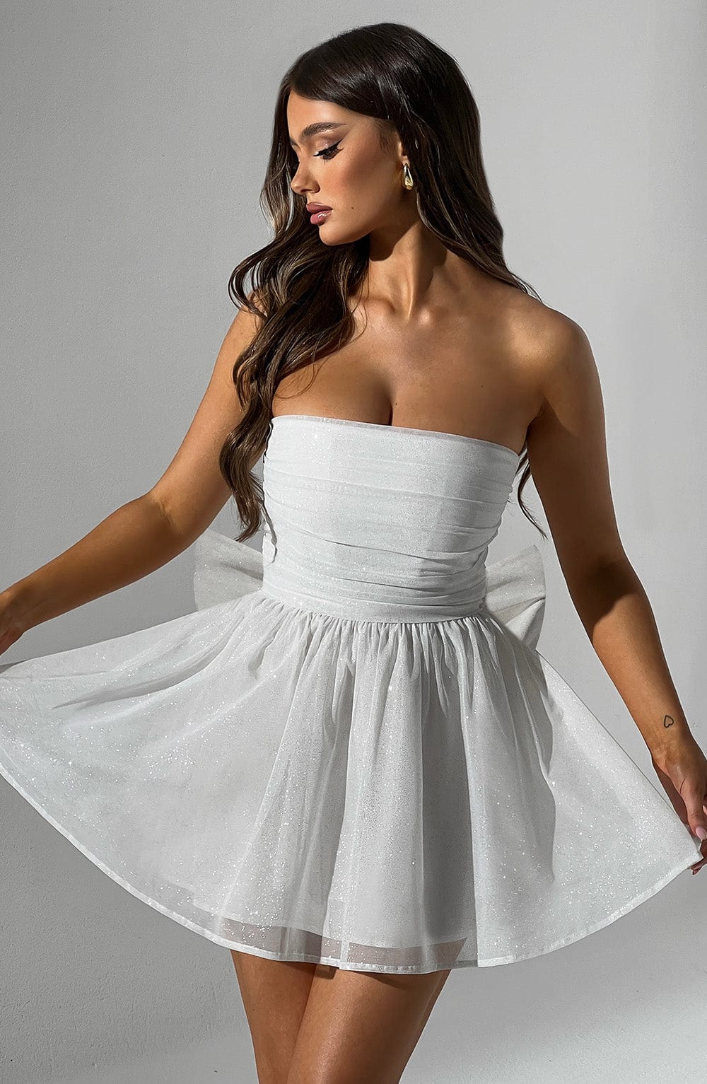 Katrina Mini Dress - Ivory Sparkle - Image 11