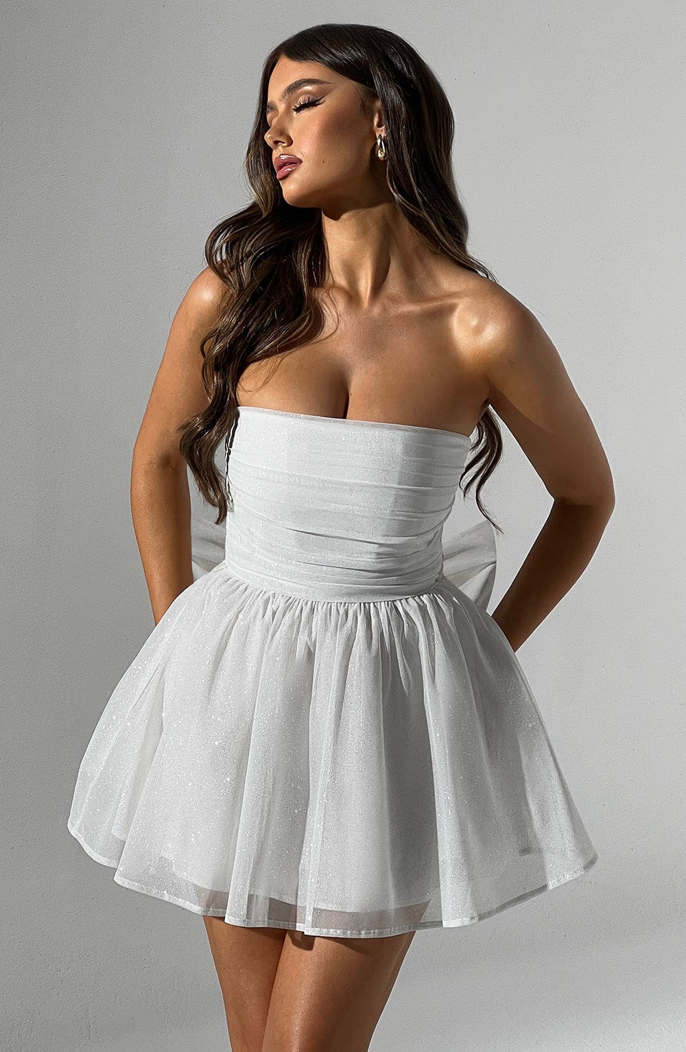 Katrina Mini Dress - Ivory Sparkle - Image 12