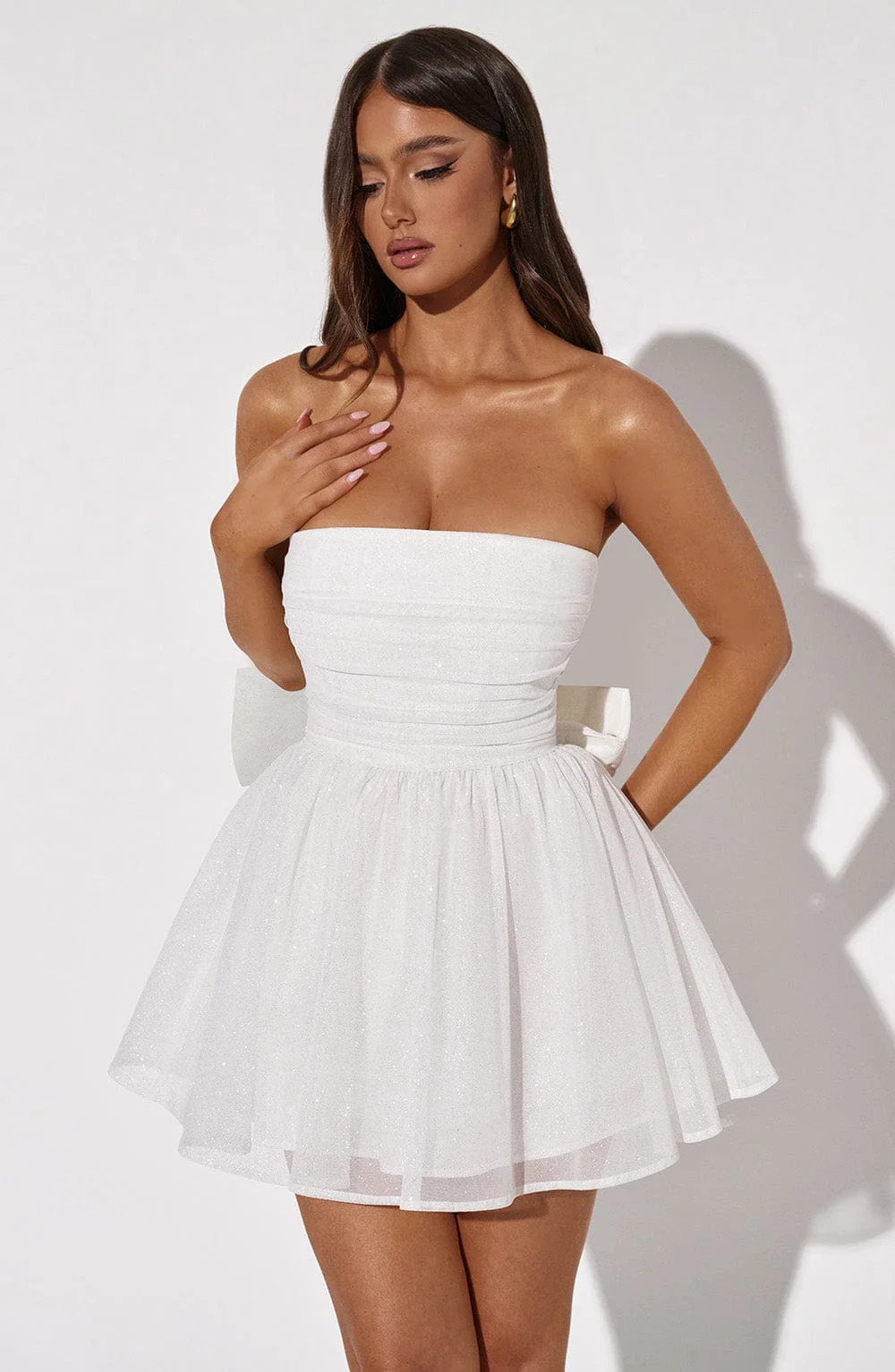 Katrina Mini Dress - Ivory Sparkle - Image 18