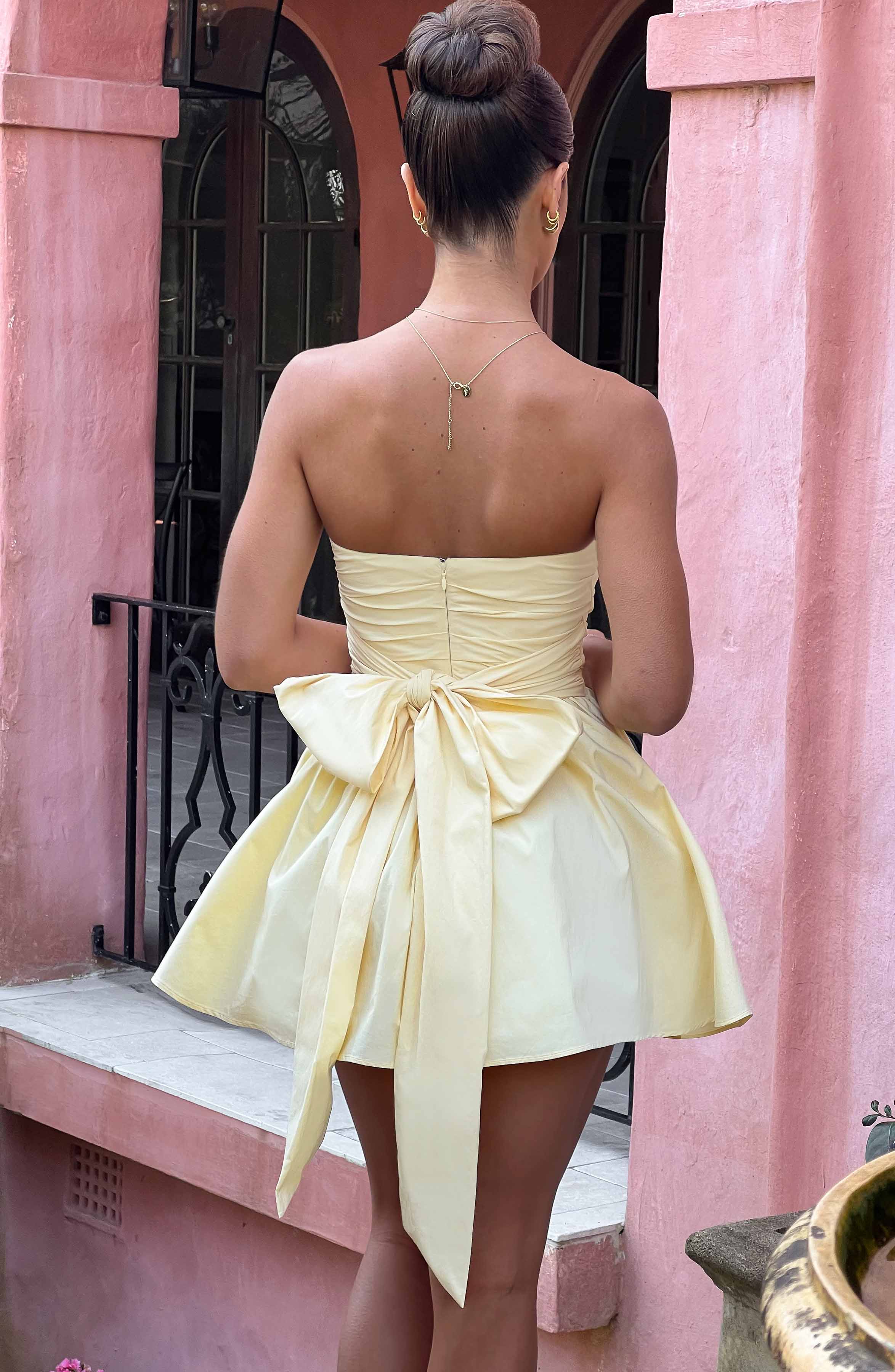 Katrina Mini Dress - Lemon - Image 2