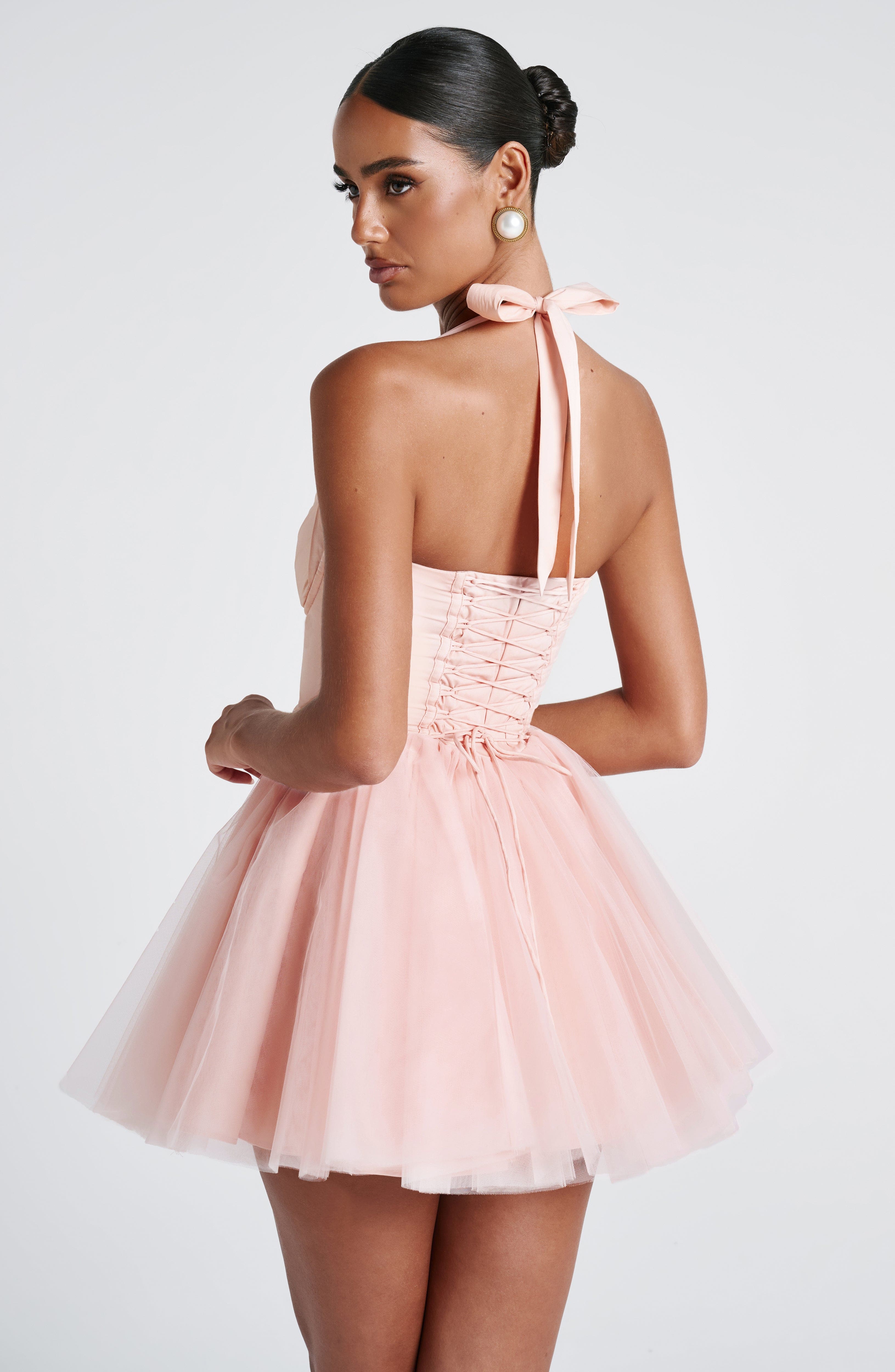 Keely Mini Dress - Soft Peach - Image 9
