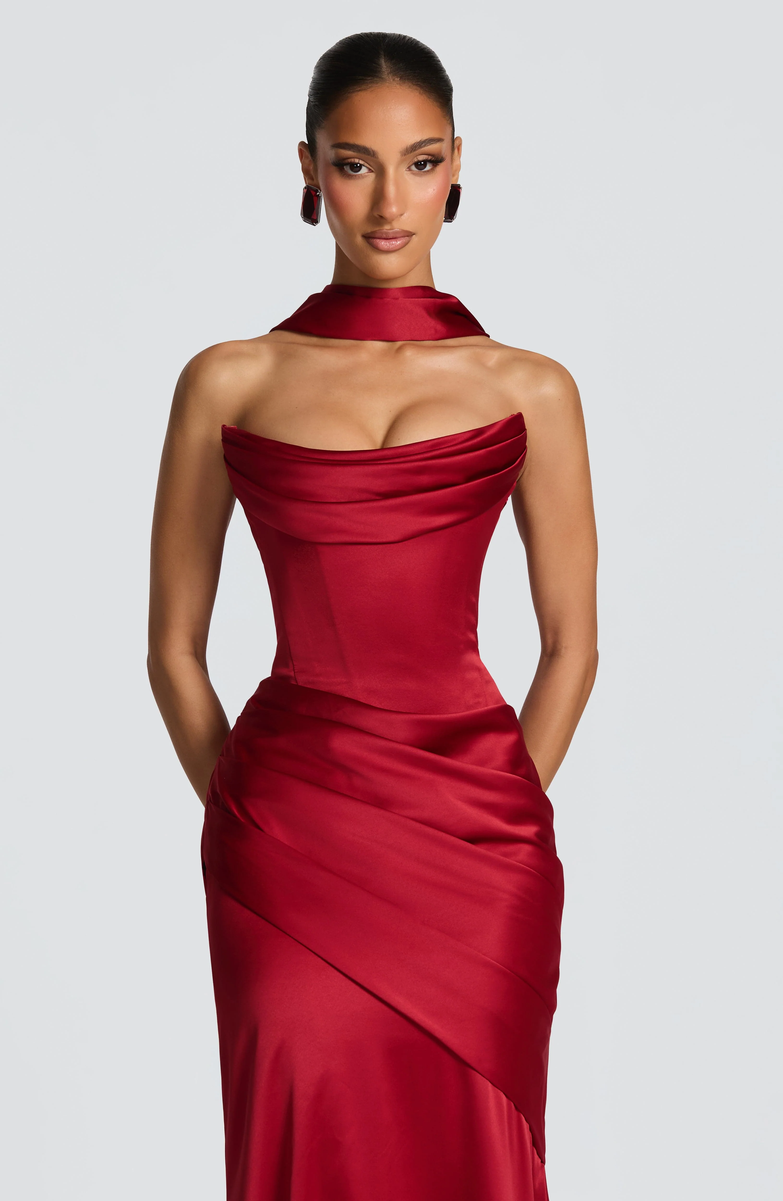 Kensington Maxi Dress - Deep Red - Image 7
