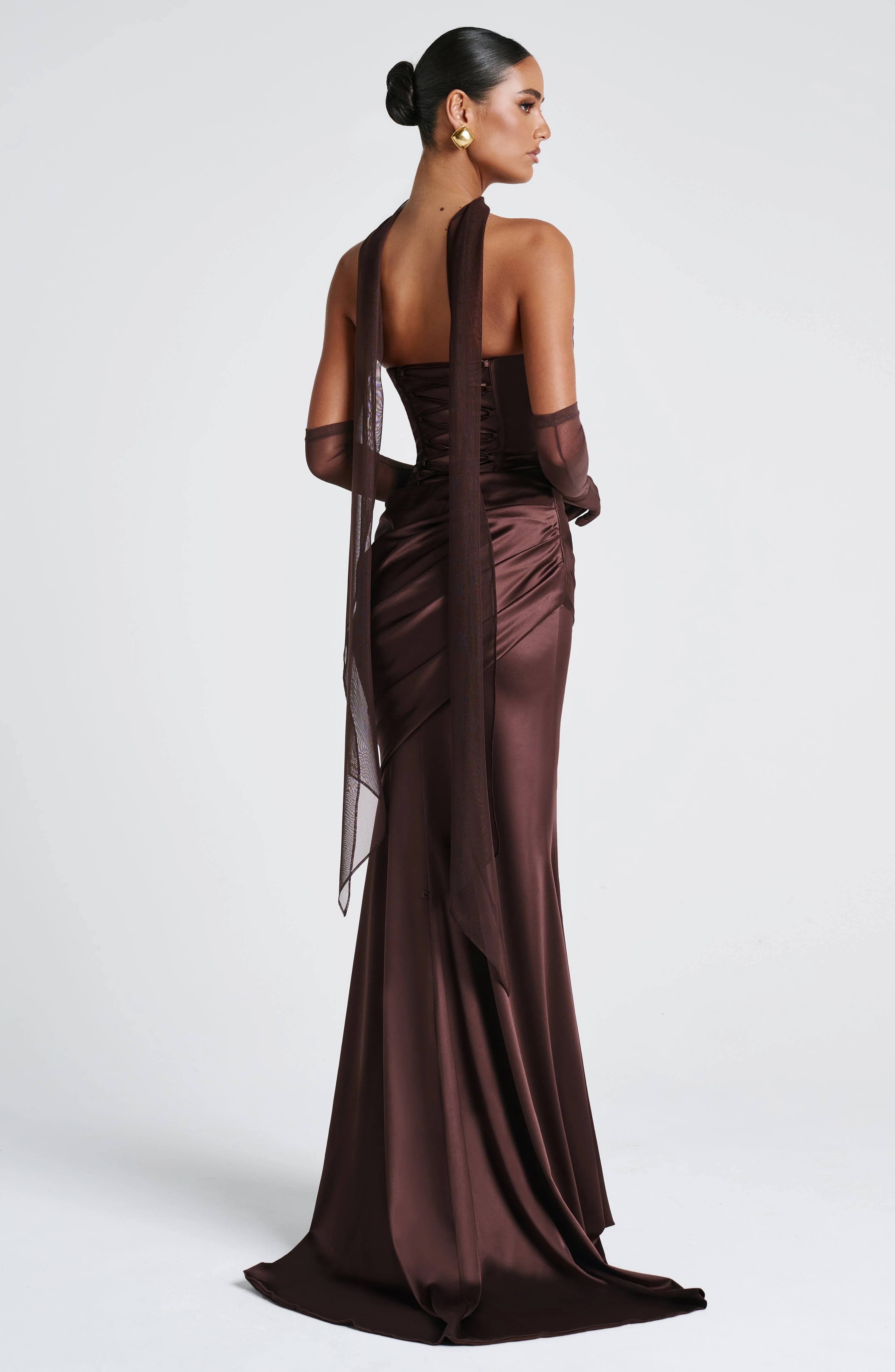 Kensington Maxi Dress - Plum Brown - Image 11