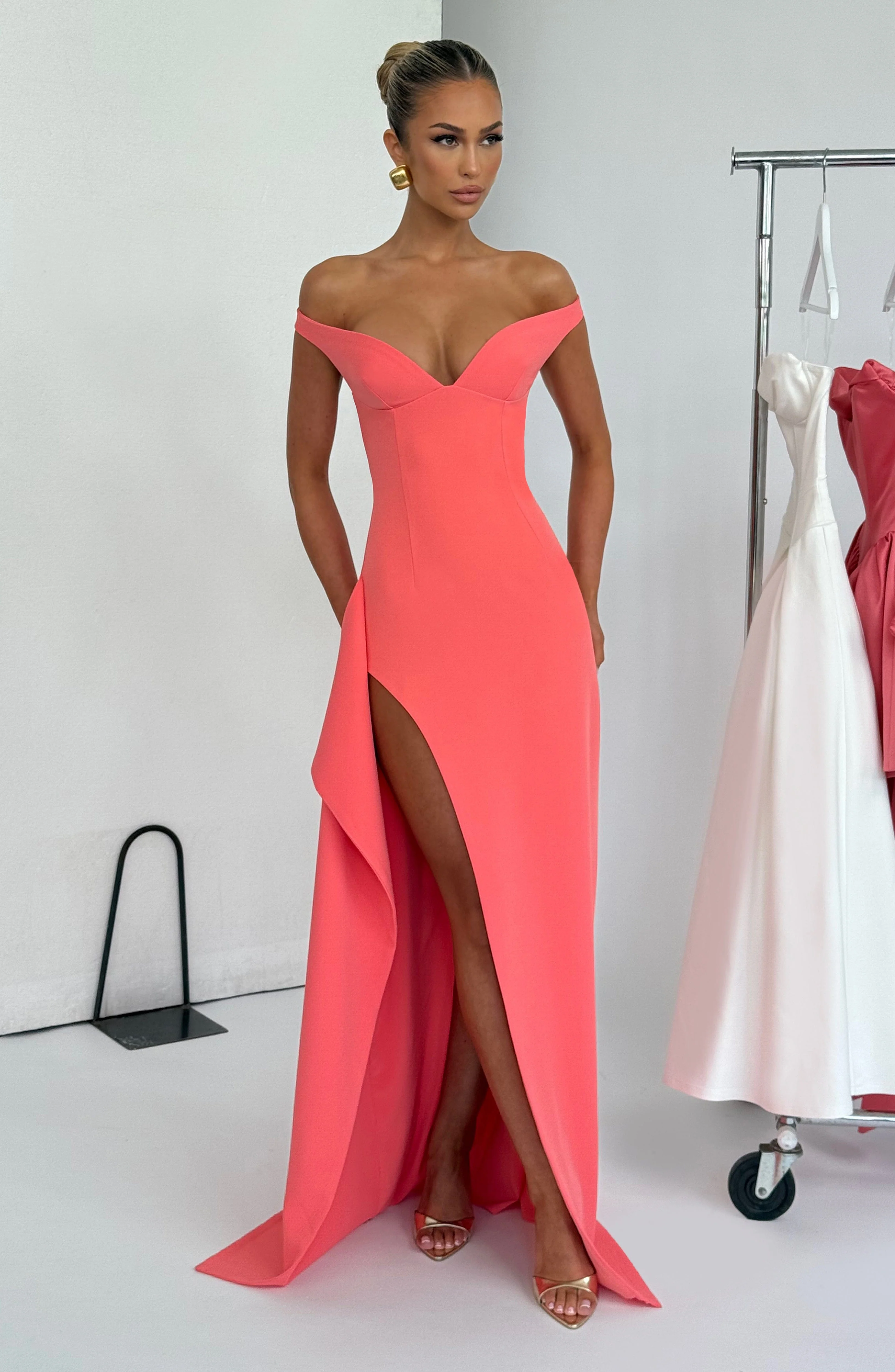 Khalesia Maxi Dress - Coral Pink - Image 4