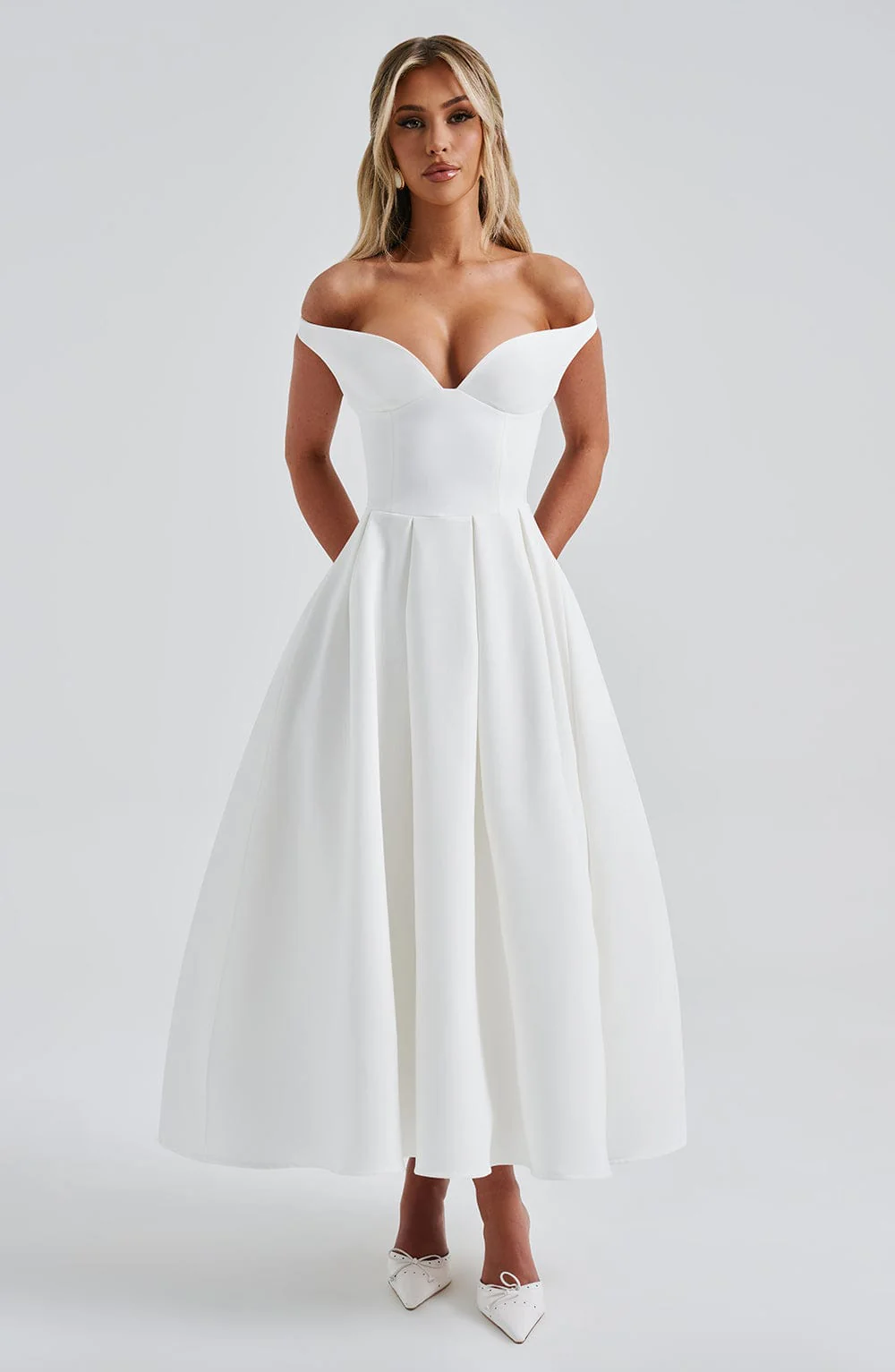 Lanetta Midi Dress - Ivory - Image 10