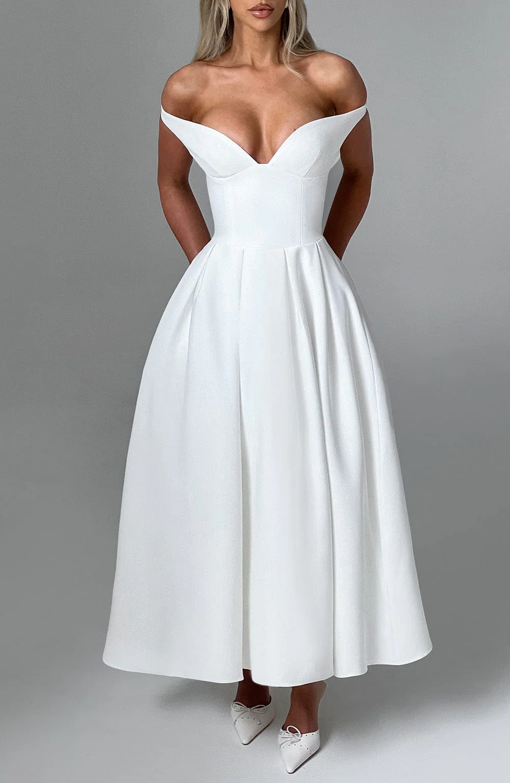 Lanetta Midi Dress - Ivory - Image 4