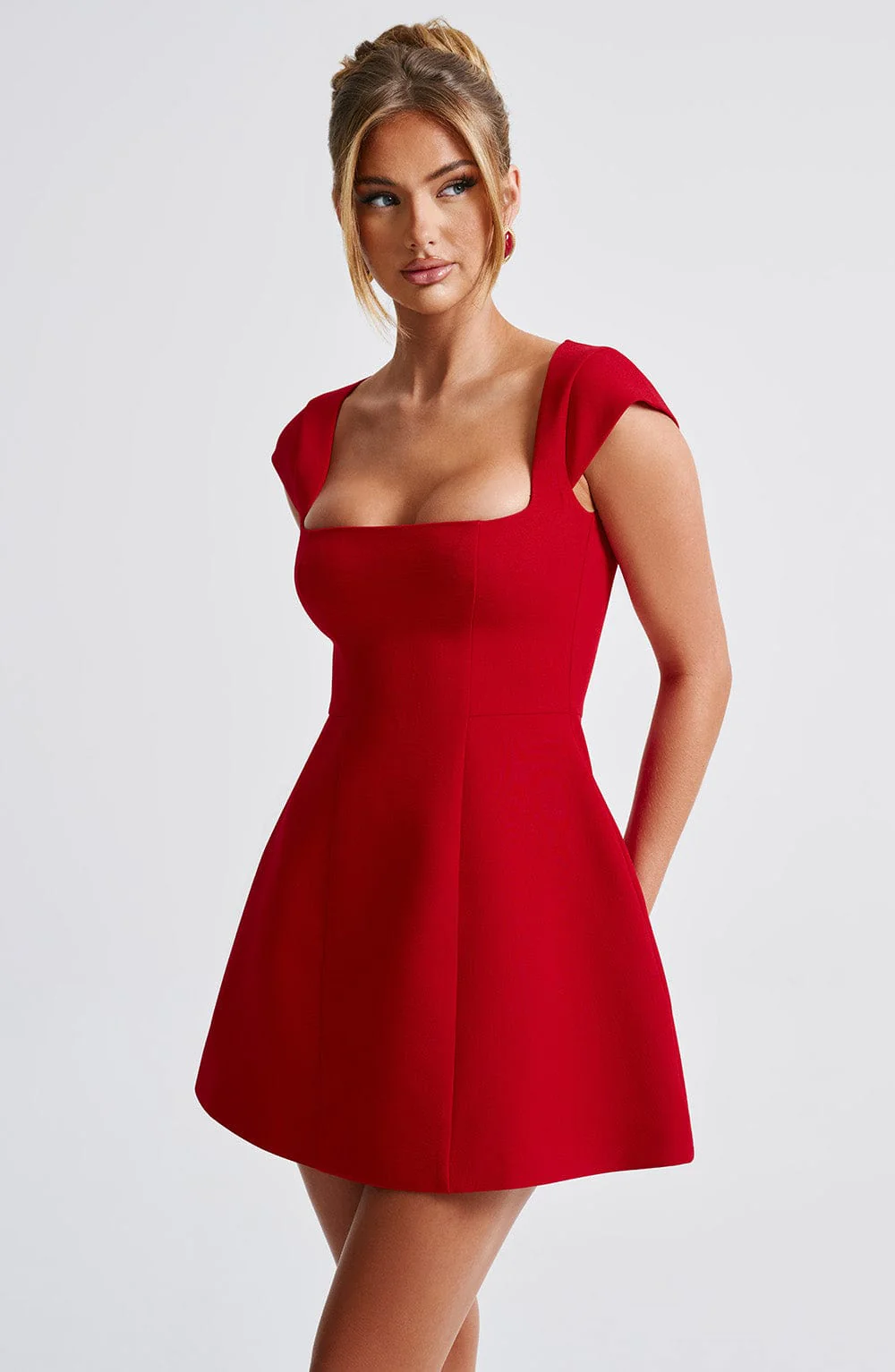 Lena Mini Dress - Red - Image 6