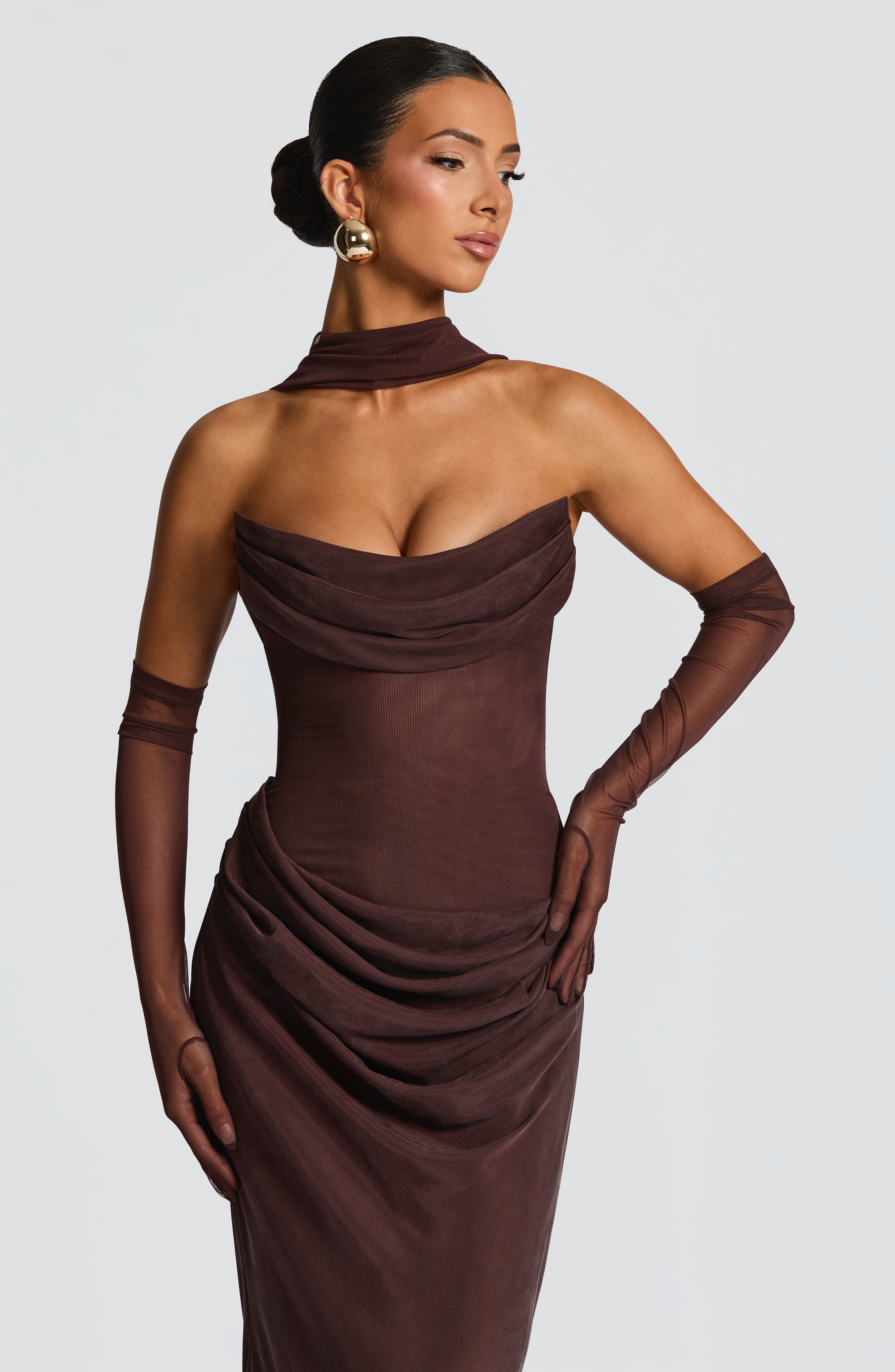 Liora Maxi Dress - Plum Brown - Image 6