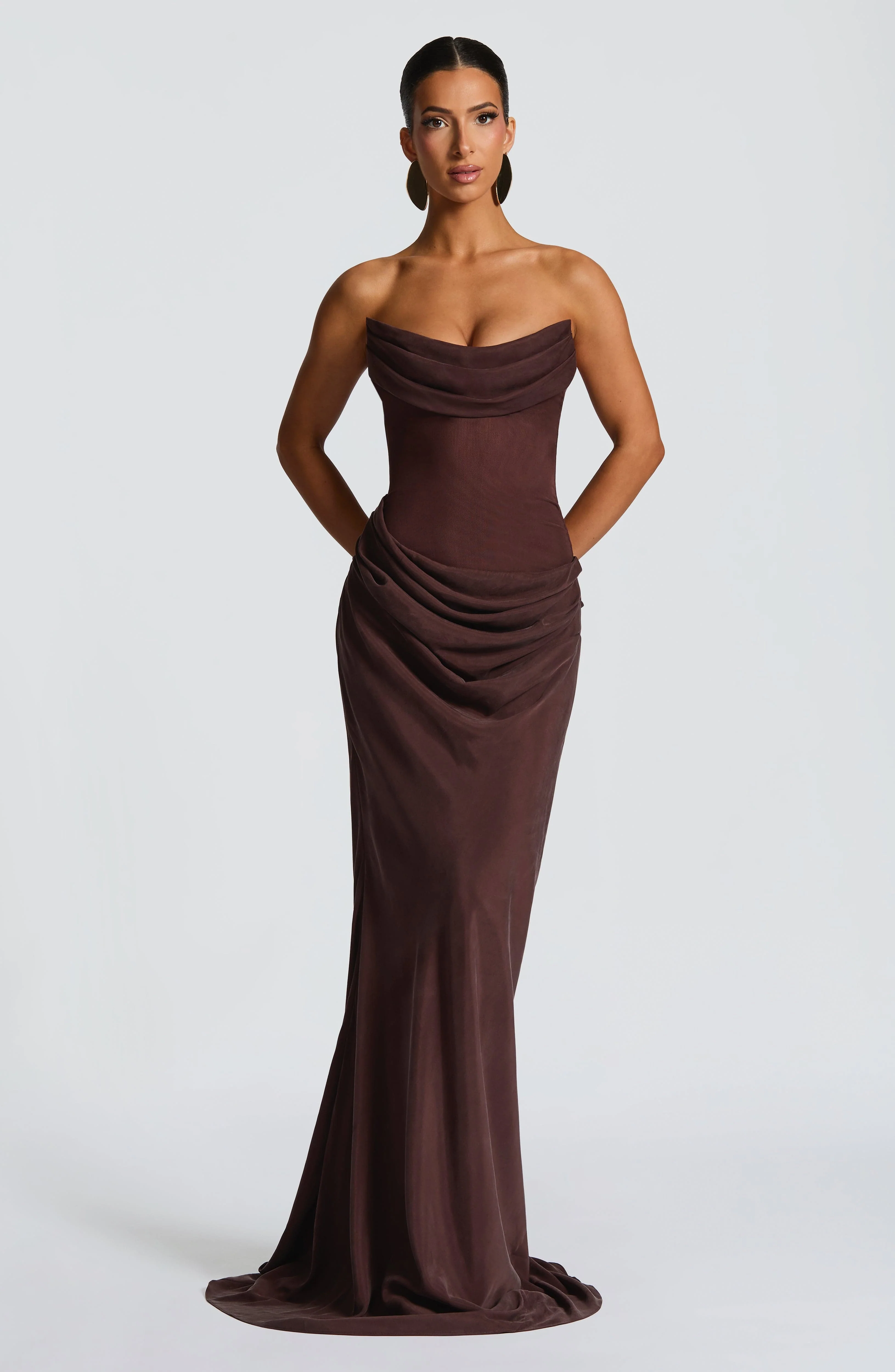 Liora Maxi Dress - Plum Brown - Image 7