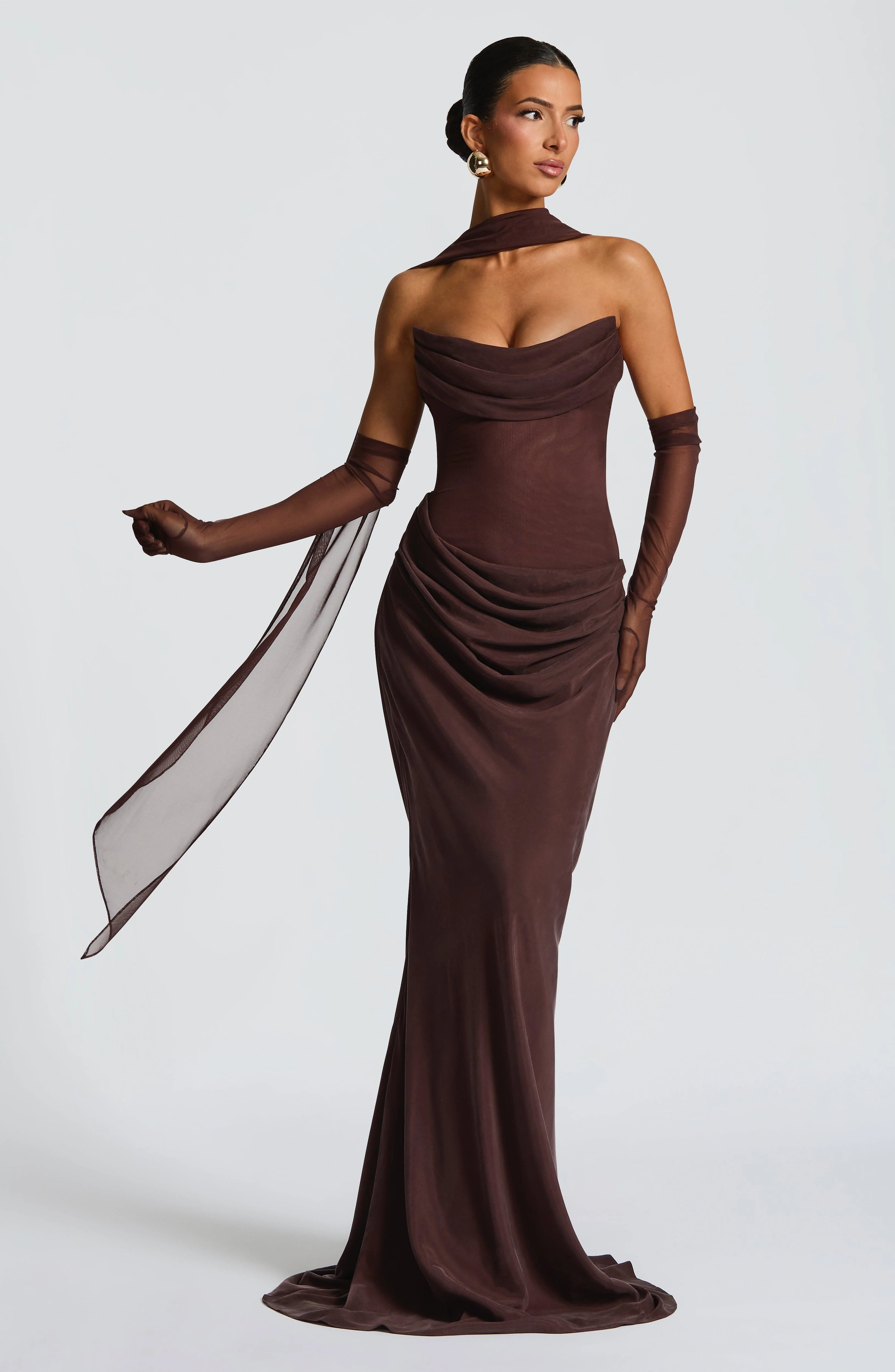 Liora Maxi Dress - Plum Brown - Image 8