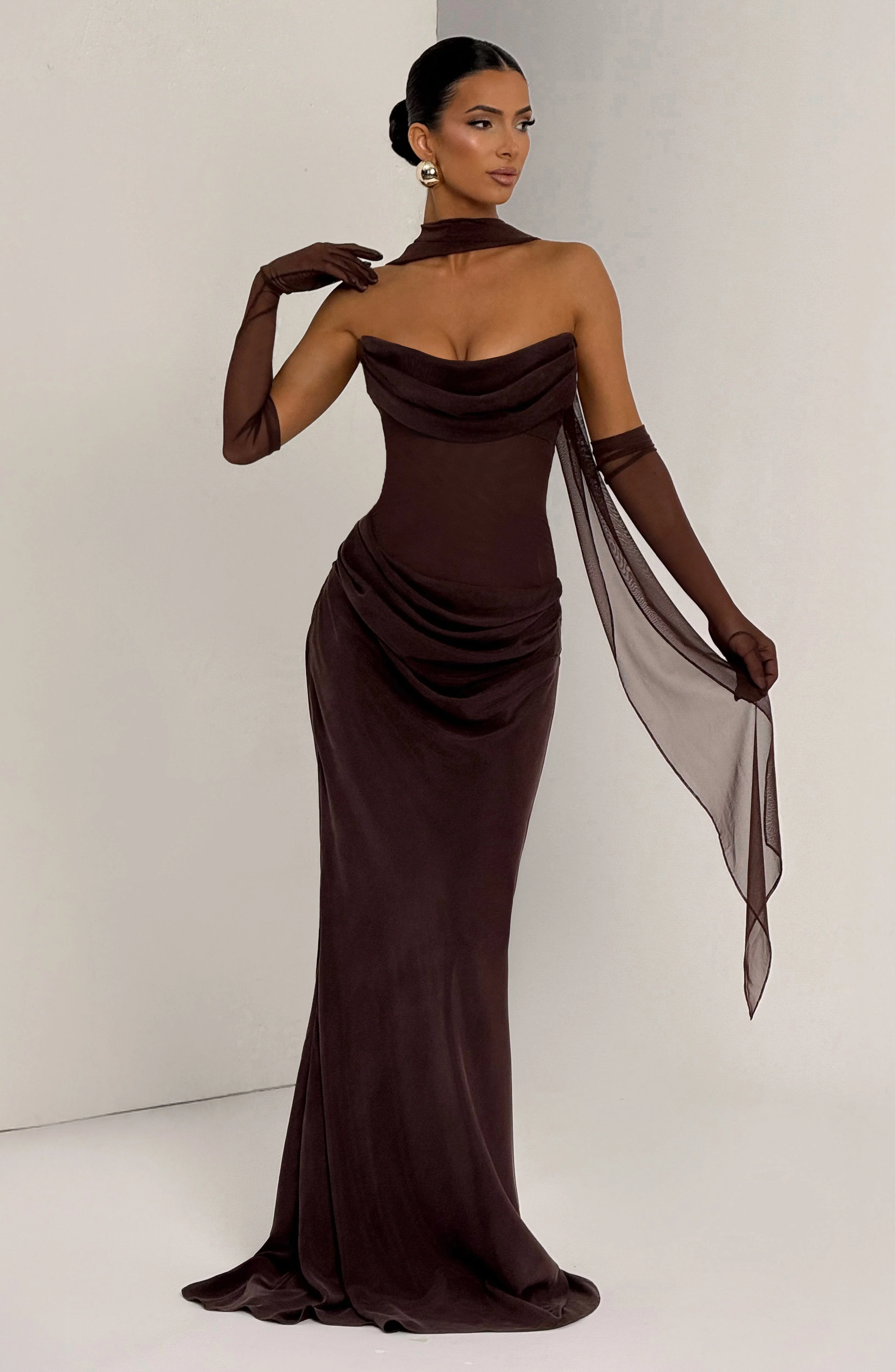 Liora Maxi Dress - Plum Brown - Image 9