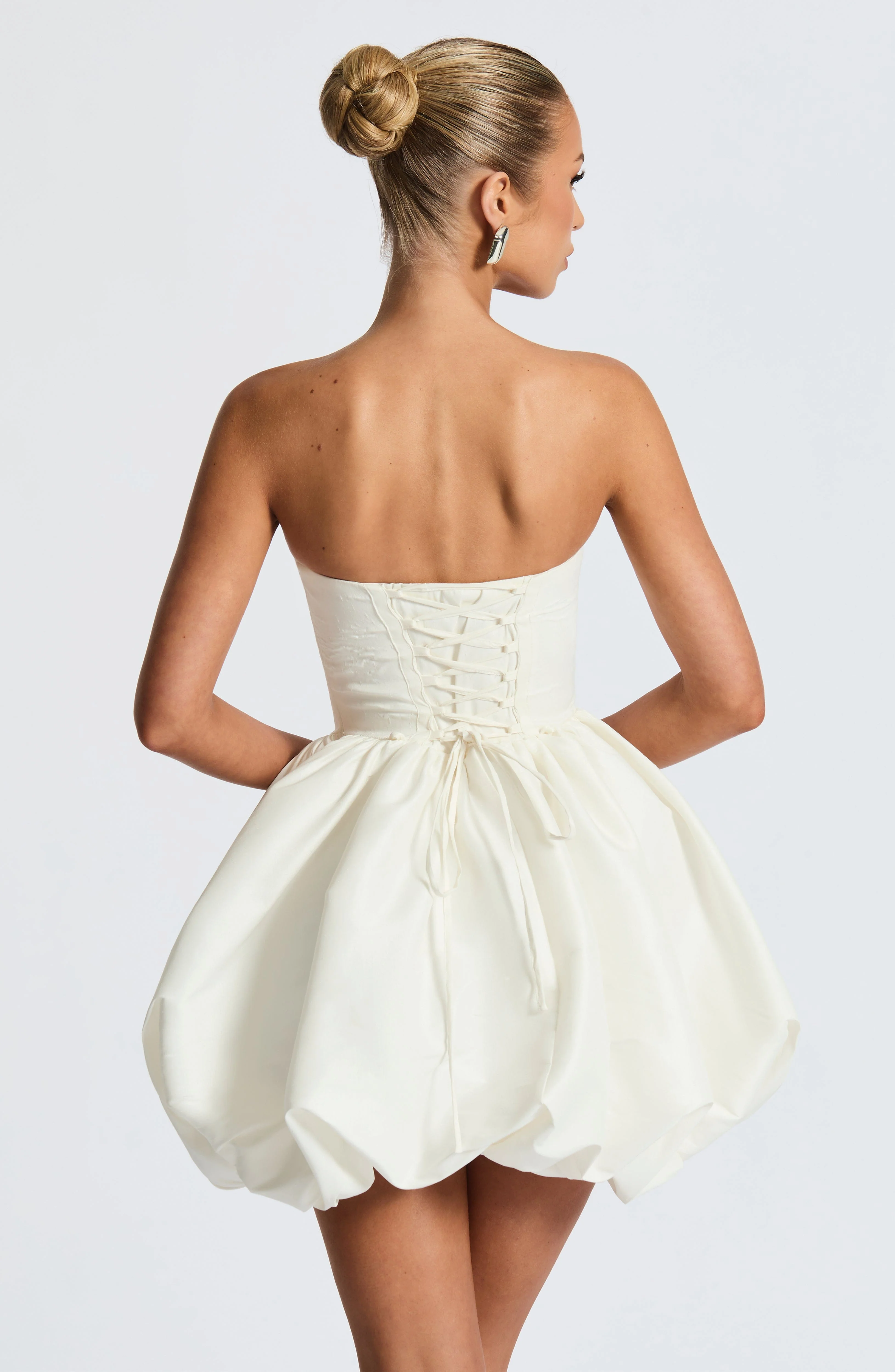 Lotus Mini Dress - Ivory - Image 8