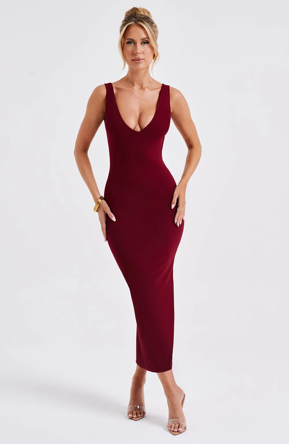 Lucinda Midi Dress - Burgundy - Image 10