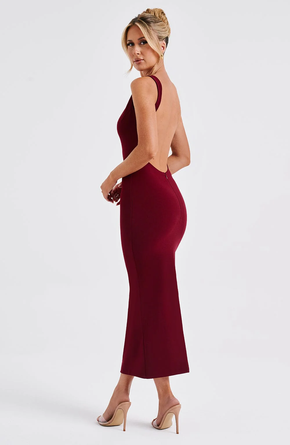 Lucinda Midi Dress - Burgundy - Image 8