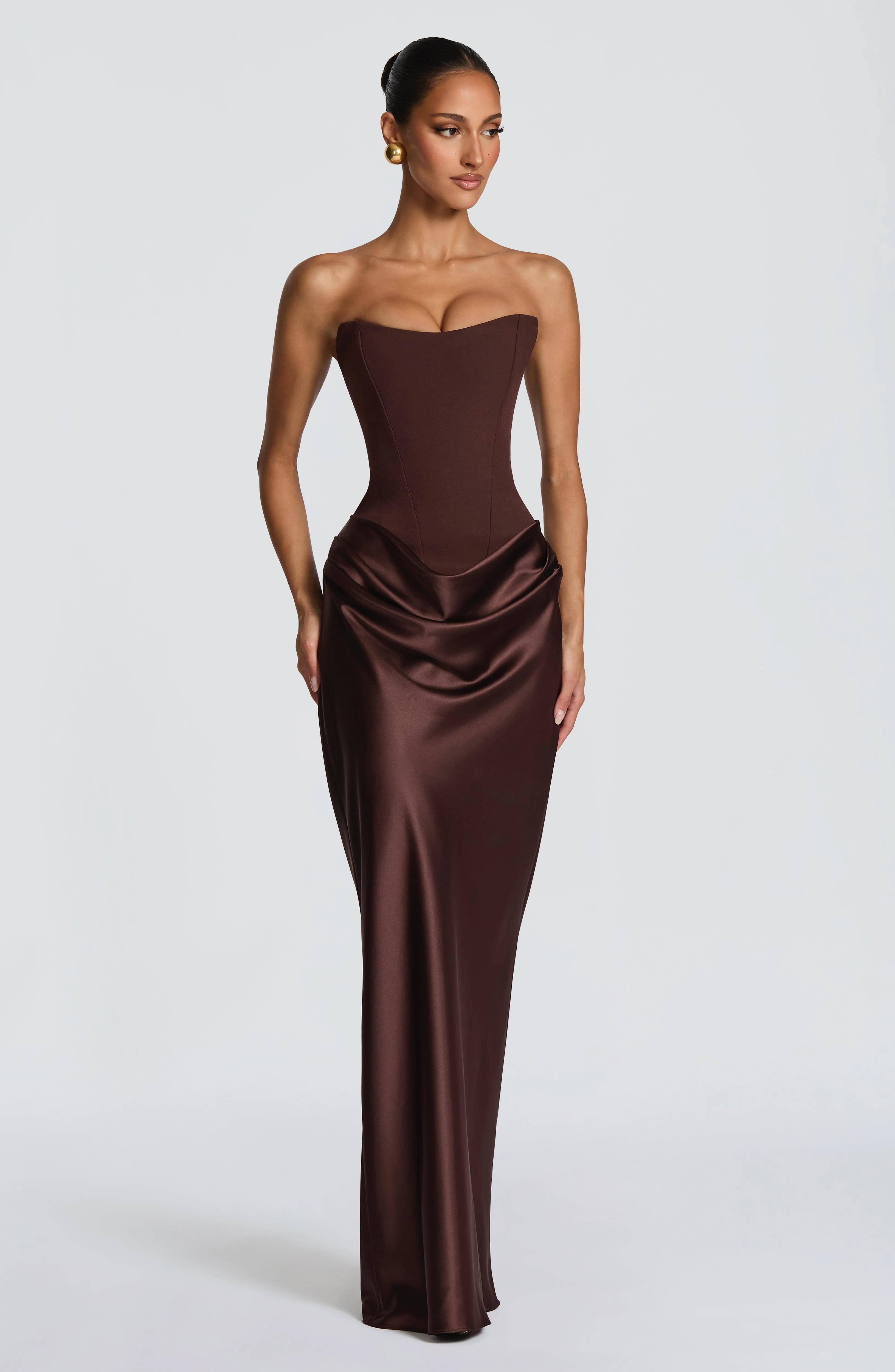 Maggie Maxi Dress - Plum Brown - Image 5