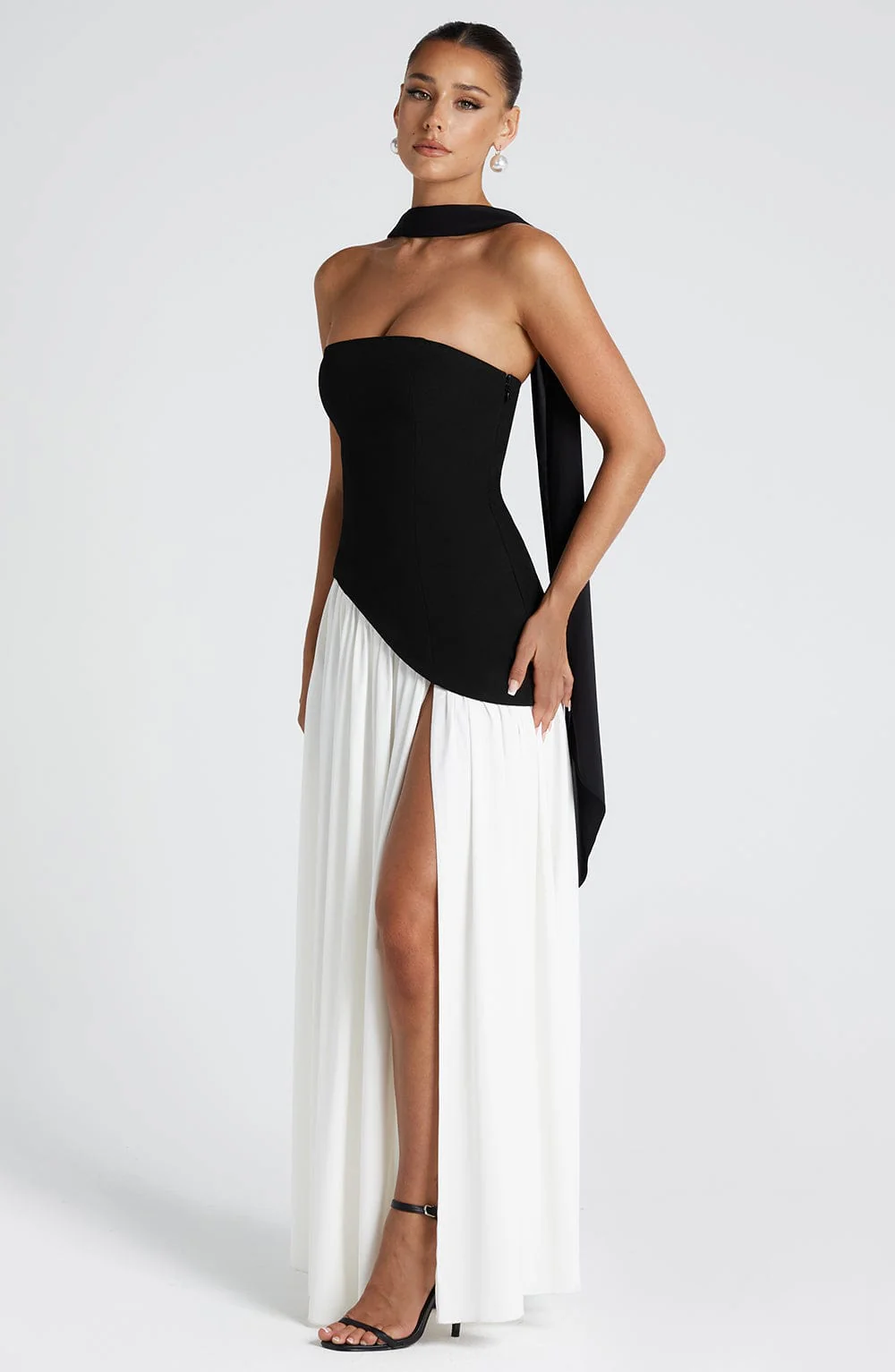 Maliyah Maxi Dress - Black/White - Image 5