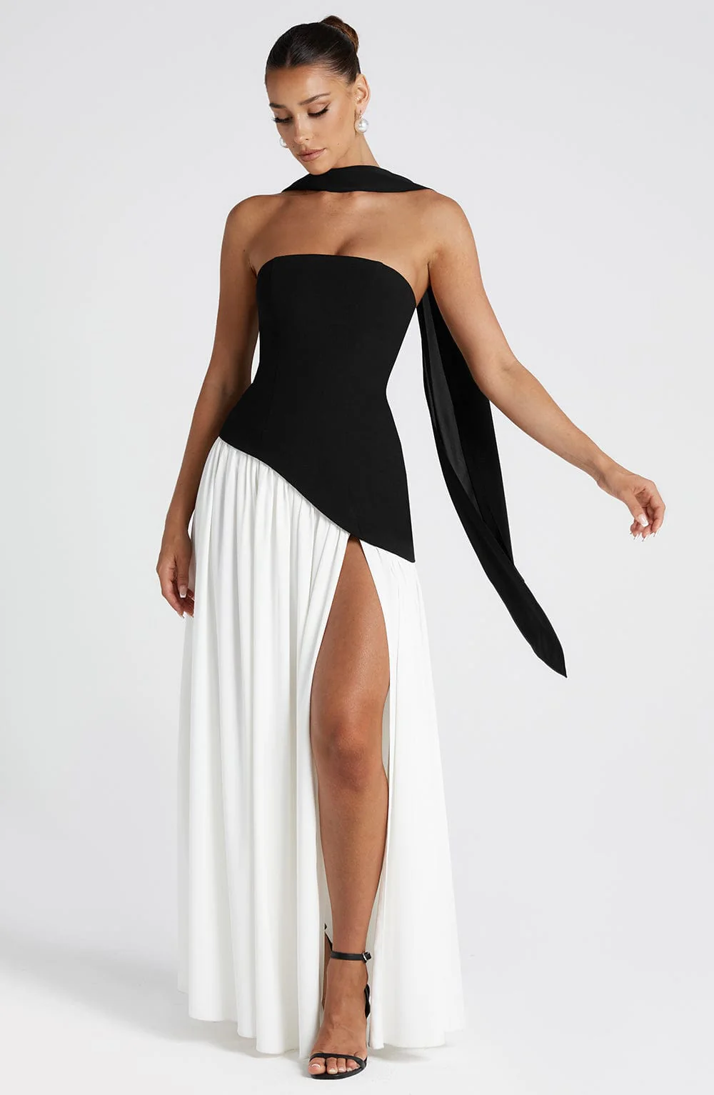 Maliyah Maxi Dress - Black/White - Image 6