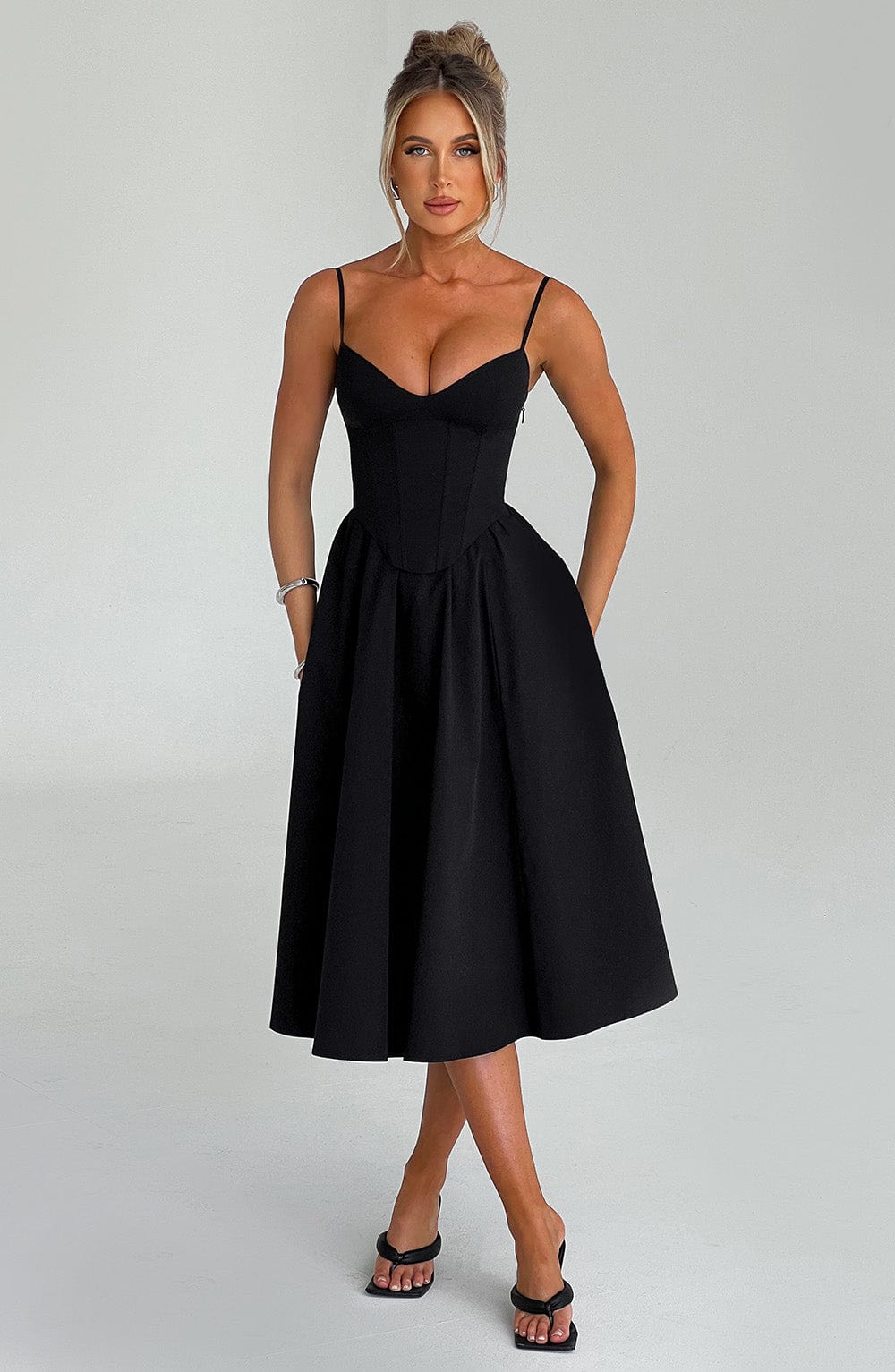 Mariella Midi Dress - Black - Image 5