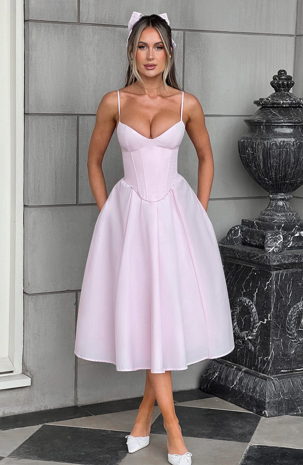 Mariella Midi Dress - Blush - Image 10