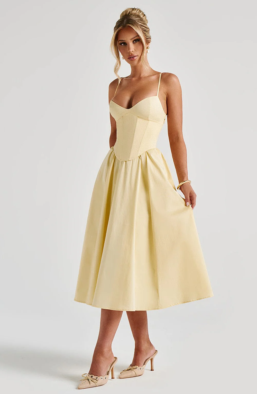Mariella Midi Dress - Lemon - Image 7