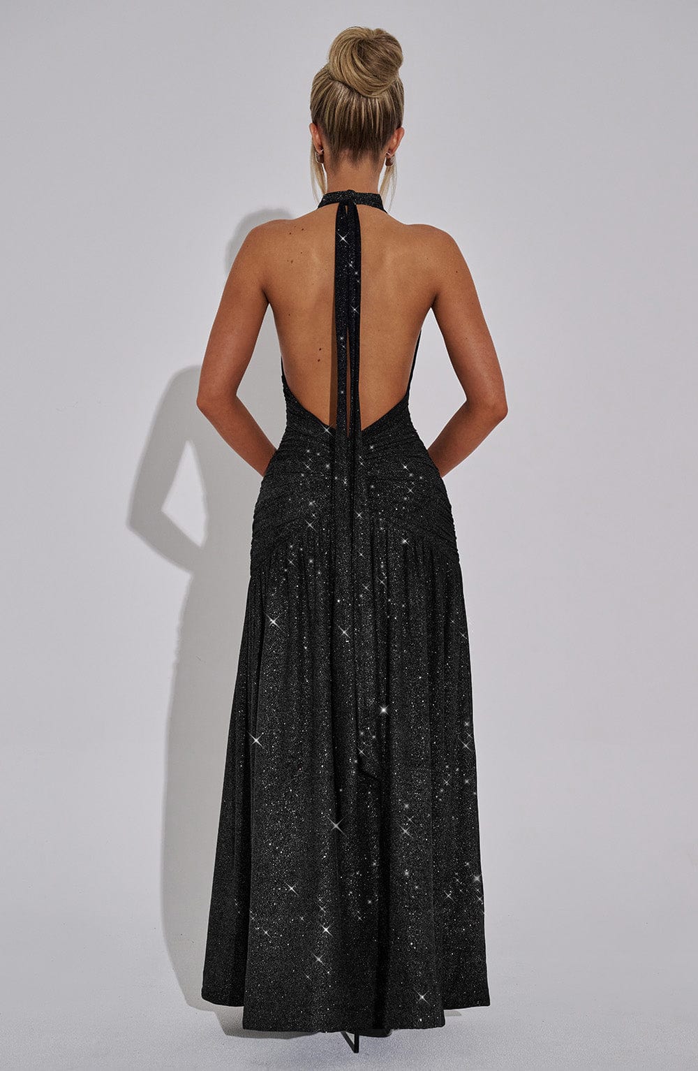 Melania Maxi Dress - Black Sparkle - Image 7