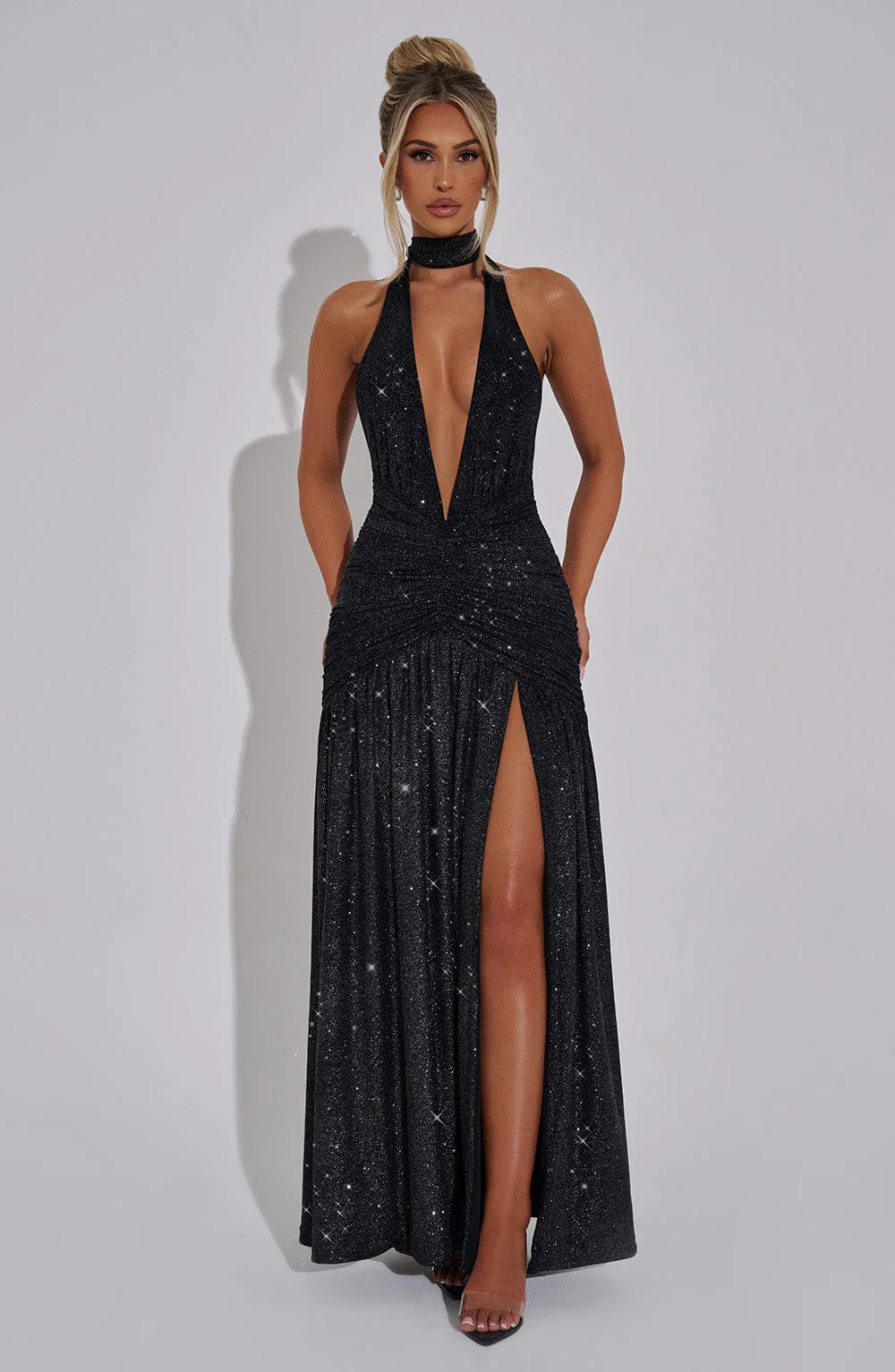 Melania Maxi Dress - Black Sparkle - Image 9