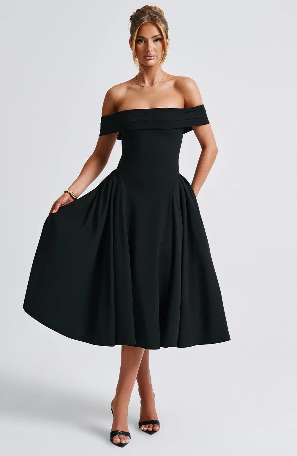 Miranda Midi Dress - Black - Image 10