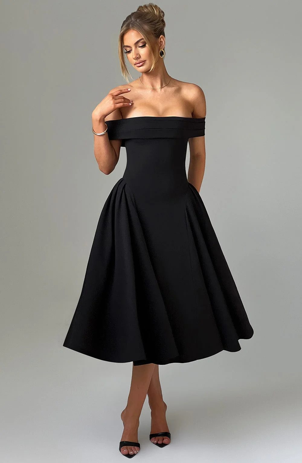 Miranda Midi Dress - Black - Image 11