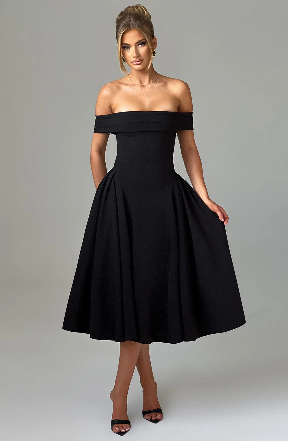 Miranda Midi Dress - Black - Image 7