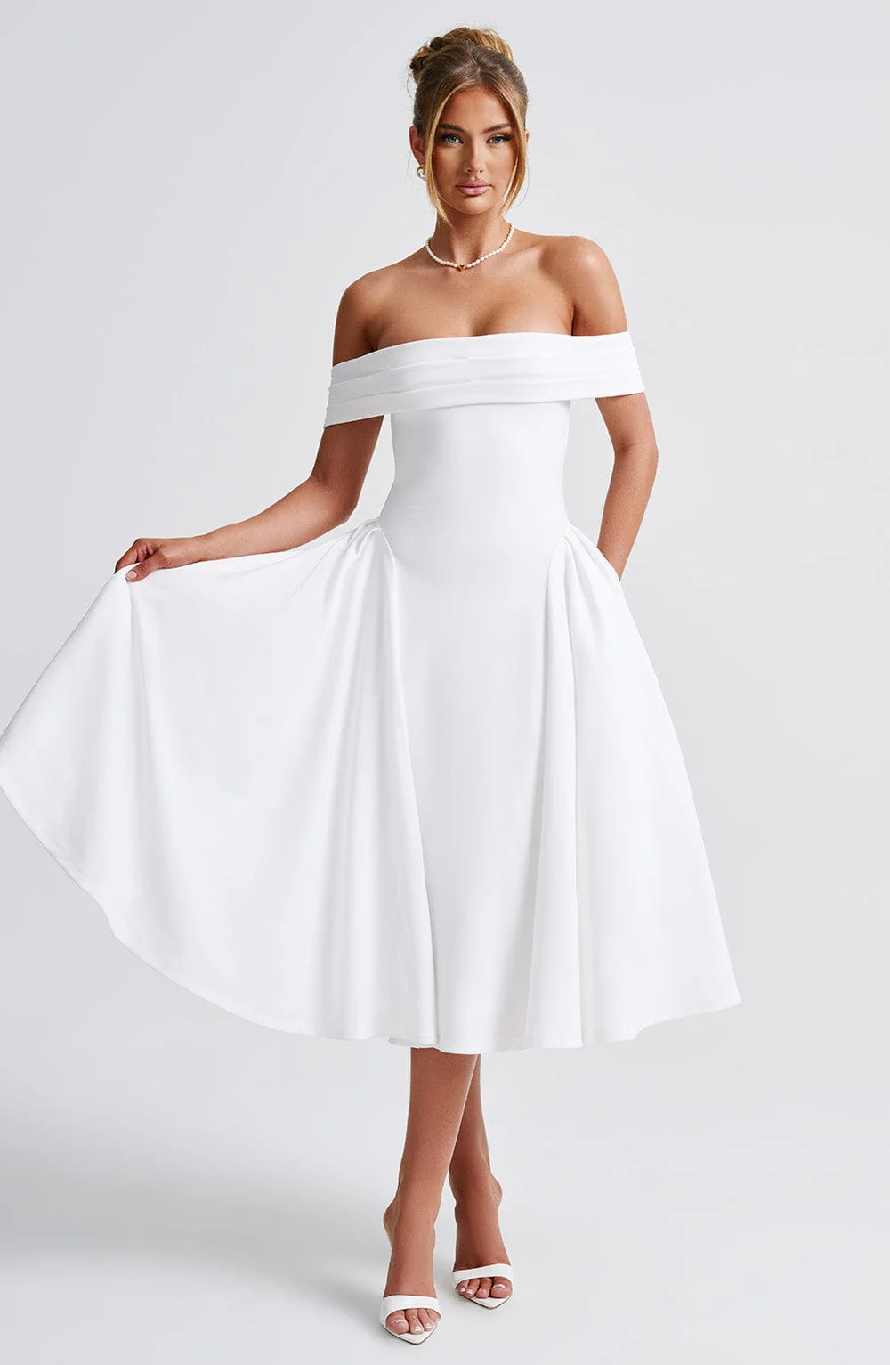 Miranda Midi Dress - Ivory - Image 11