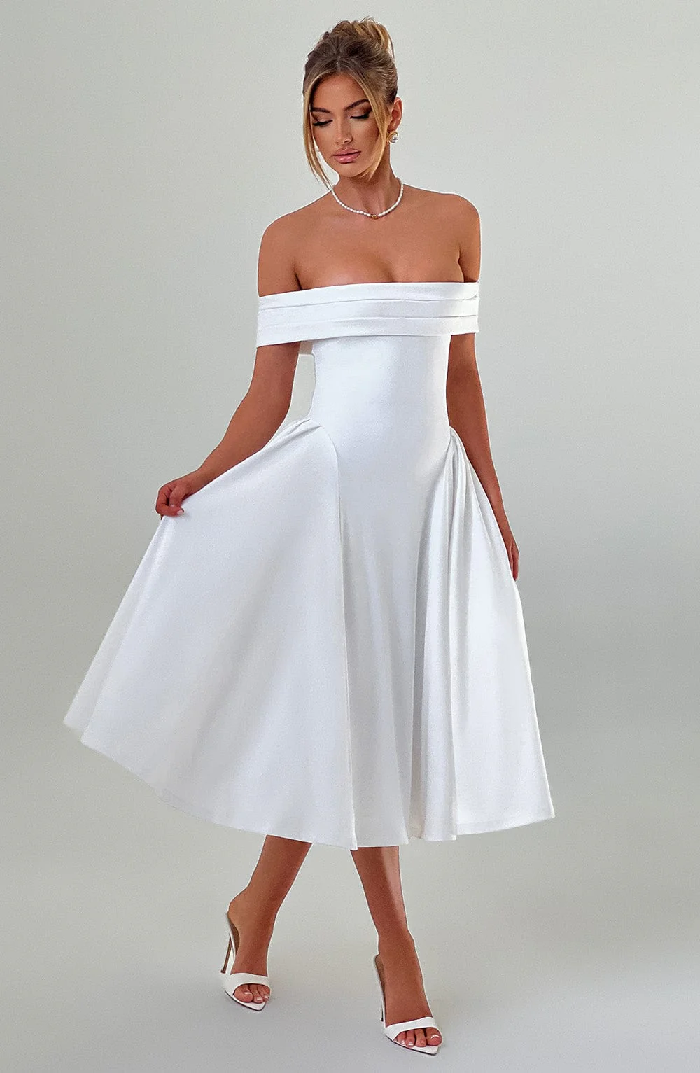 Miranda Midi Dress - Ivory - Image 14