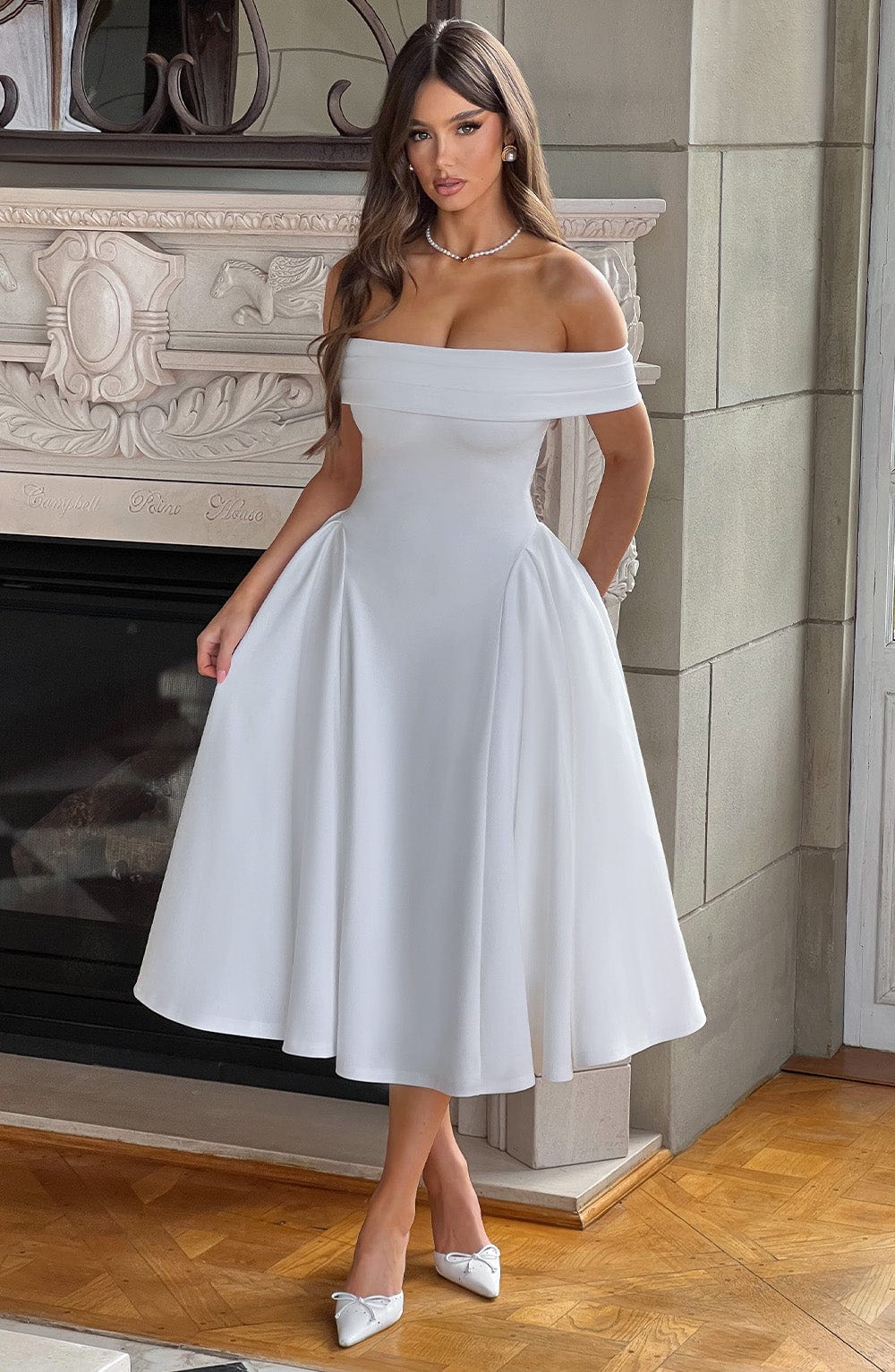 Miranda Midi Dress - Ivory - Image 2