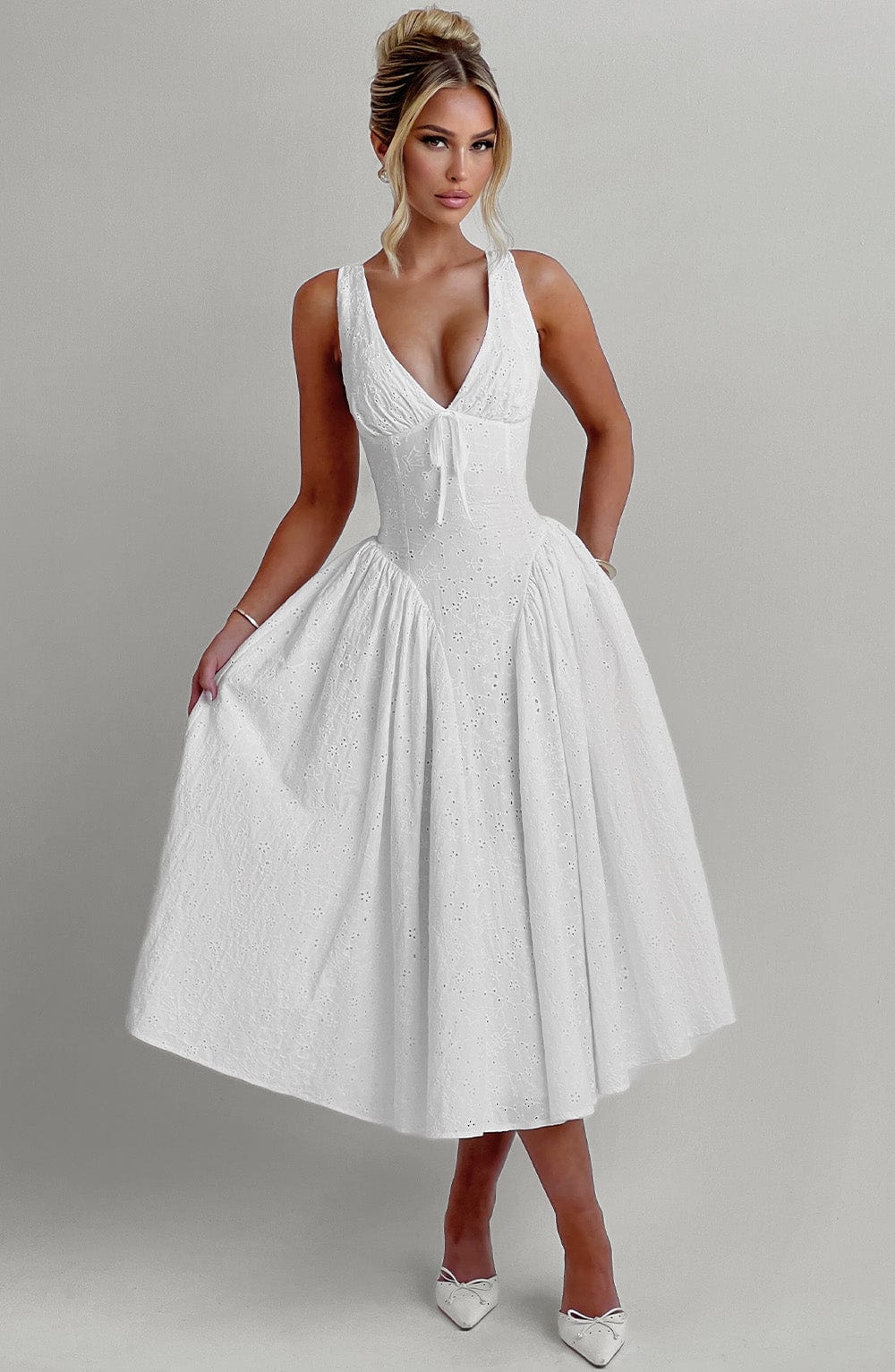 Monroe Midi Dress - Ivory - Image 8