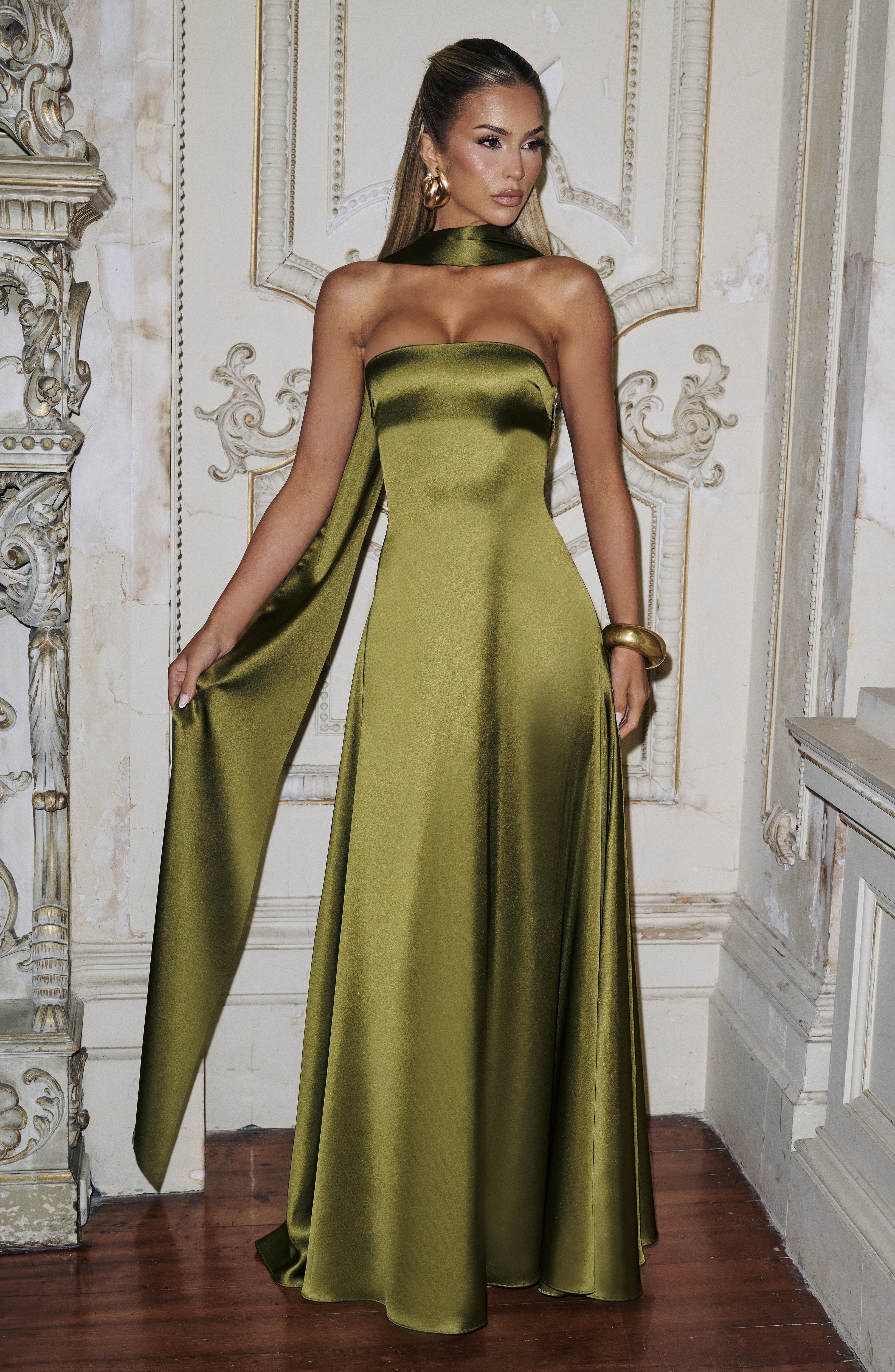 Morven Maxi Dress - Deep Olive - Image 2