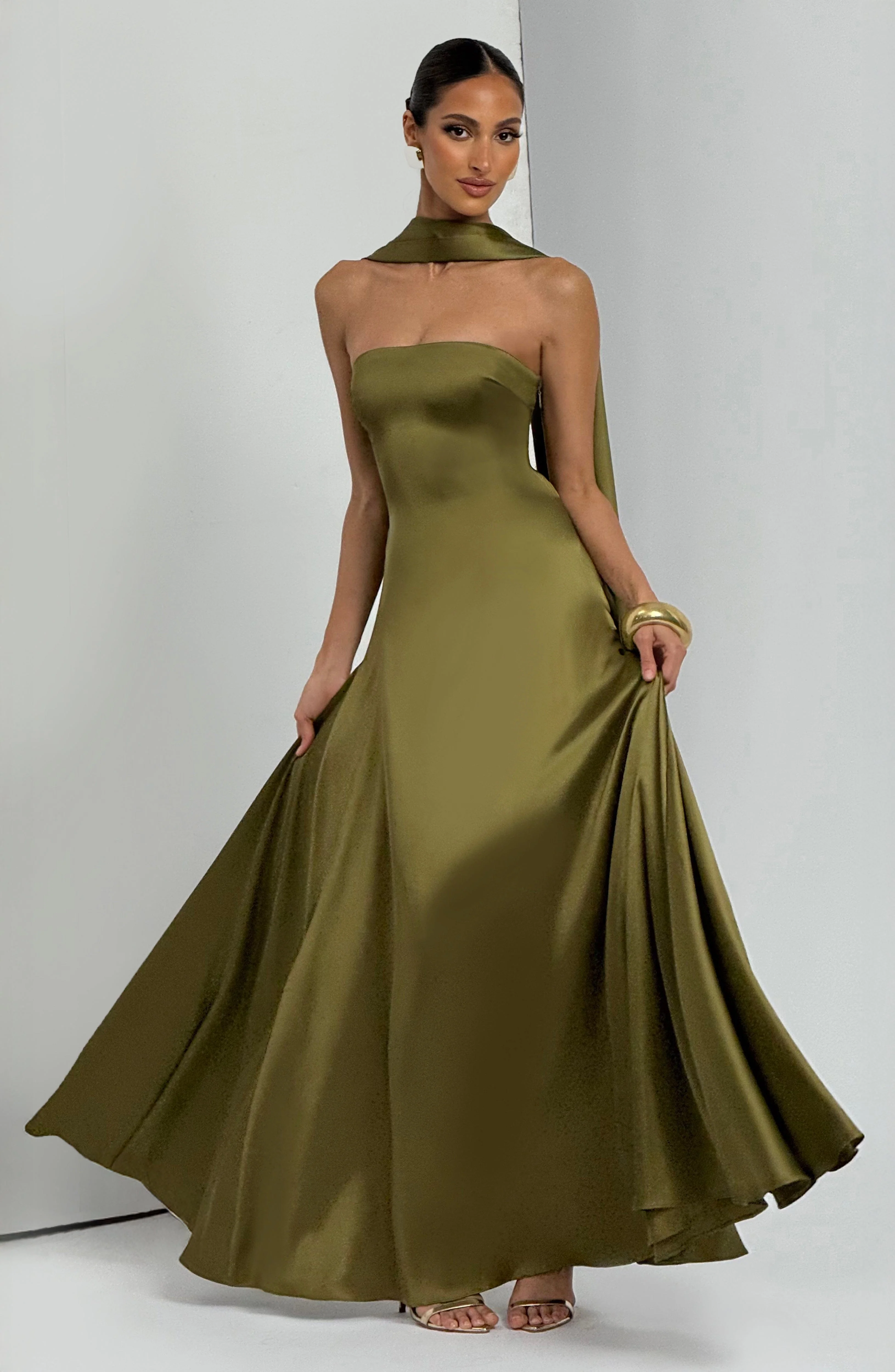 Morven Maxi Dress - Deep Olive - Image 8