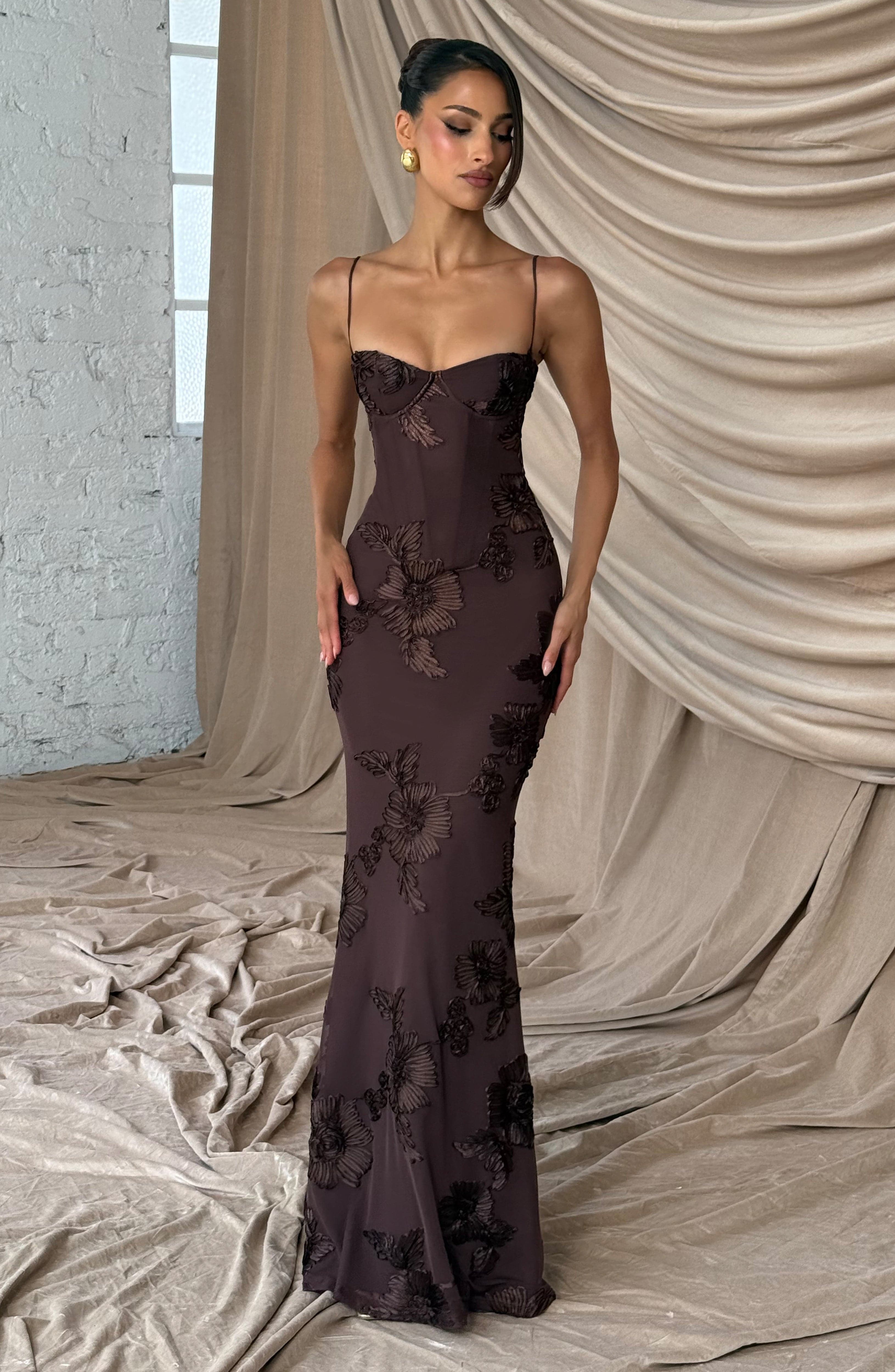 Nefertiti Maxi Dress - Plum Brown - Image 5