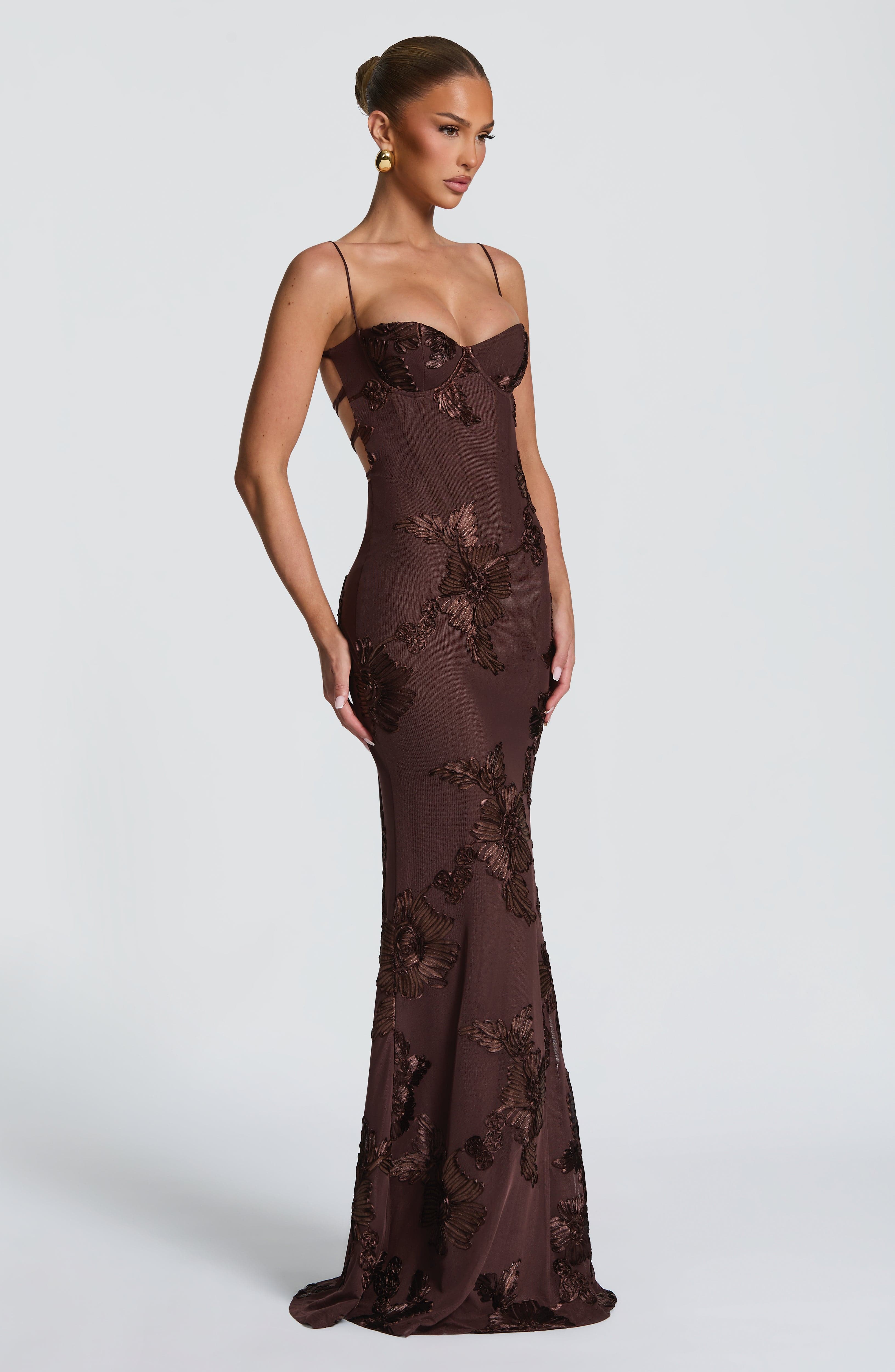 Nefertiti Maxi Dress - Plum Brown - Image 6