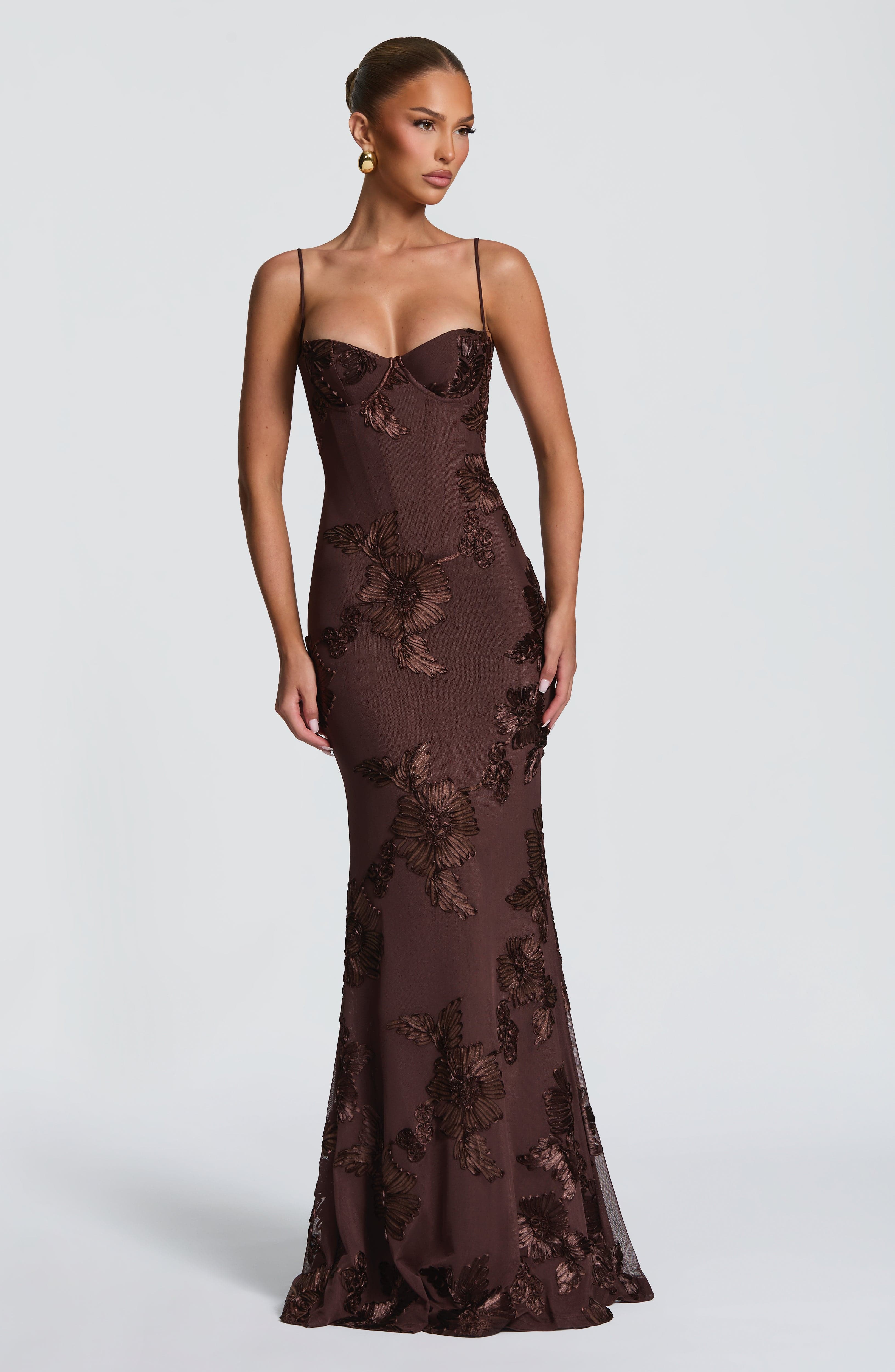 Nefertiti Maxi Dress - Plum Brown - Image 7