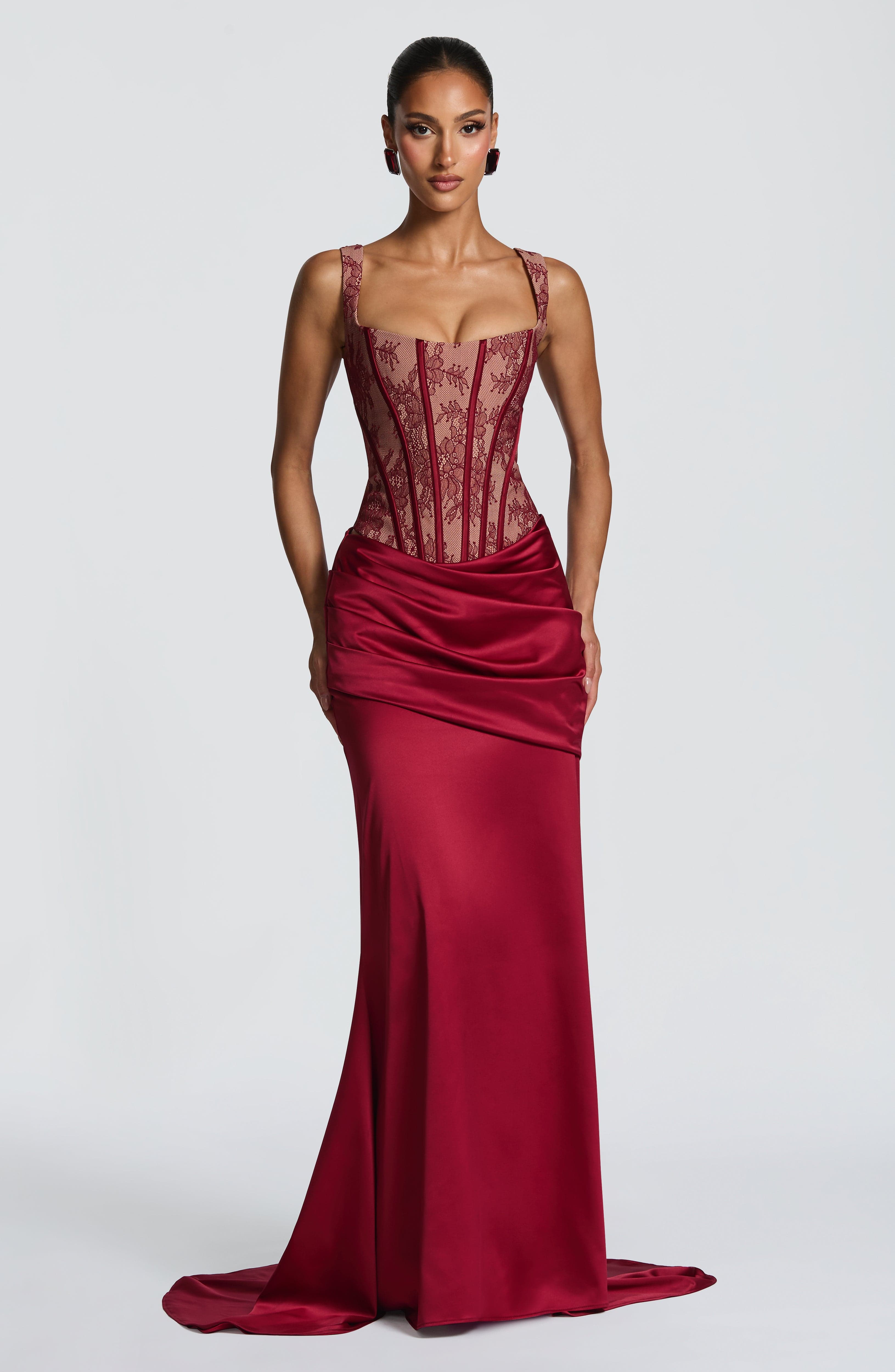 Nixie Corset - Burgundy Lace - Image 4