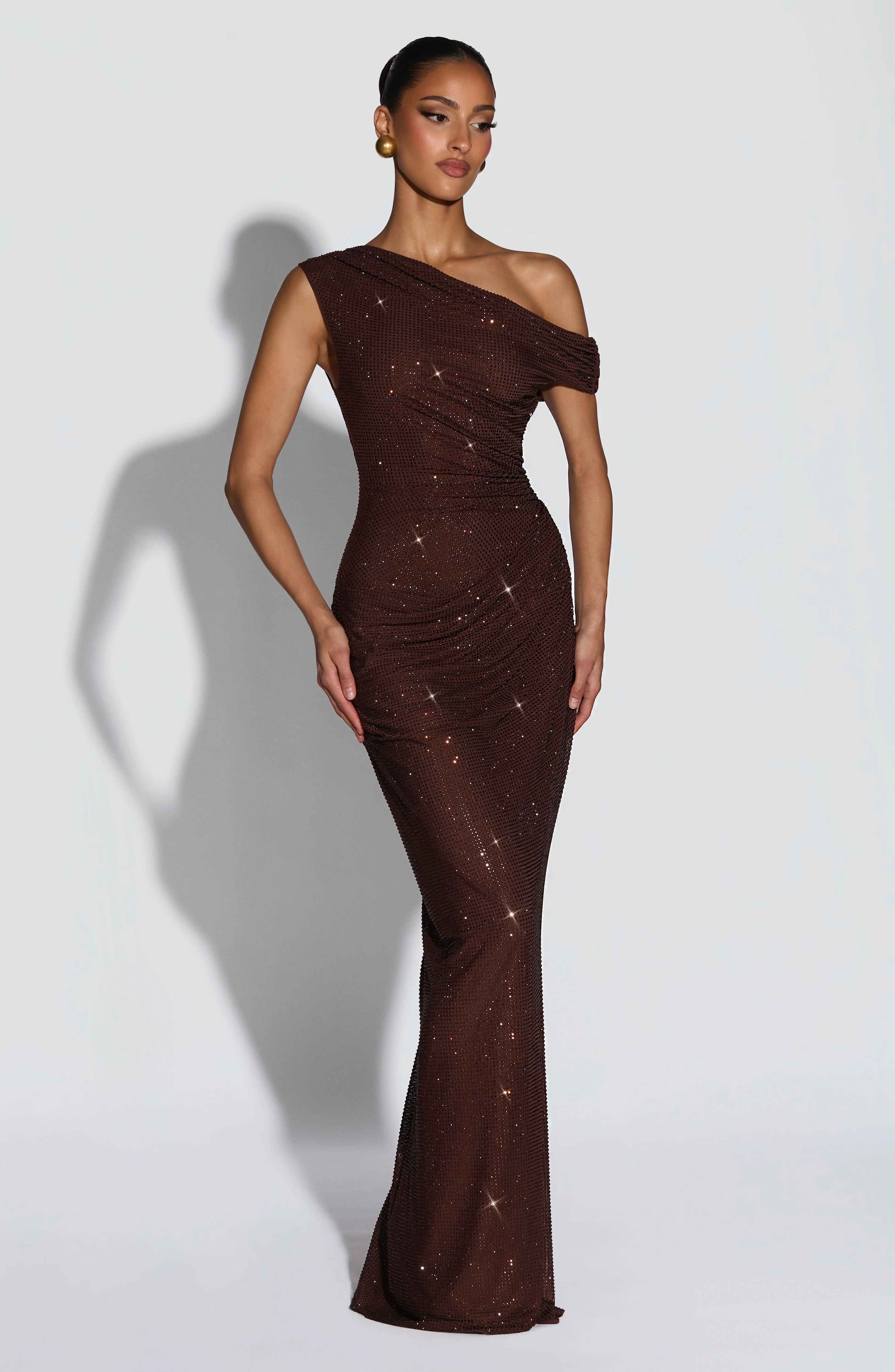 Ottilie Maxi Dress - Plum Brown - Image 2