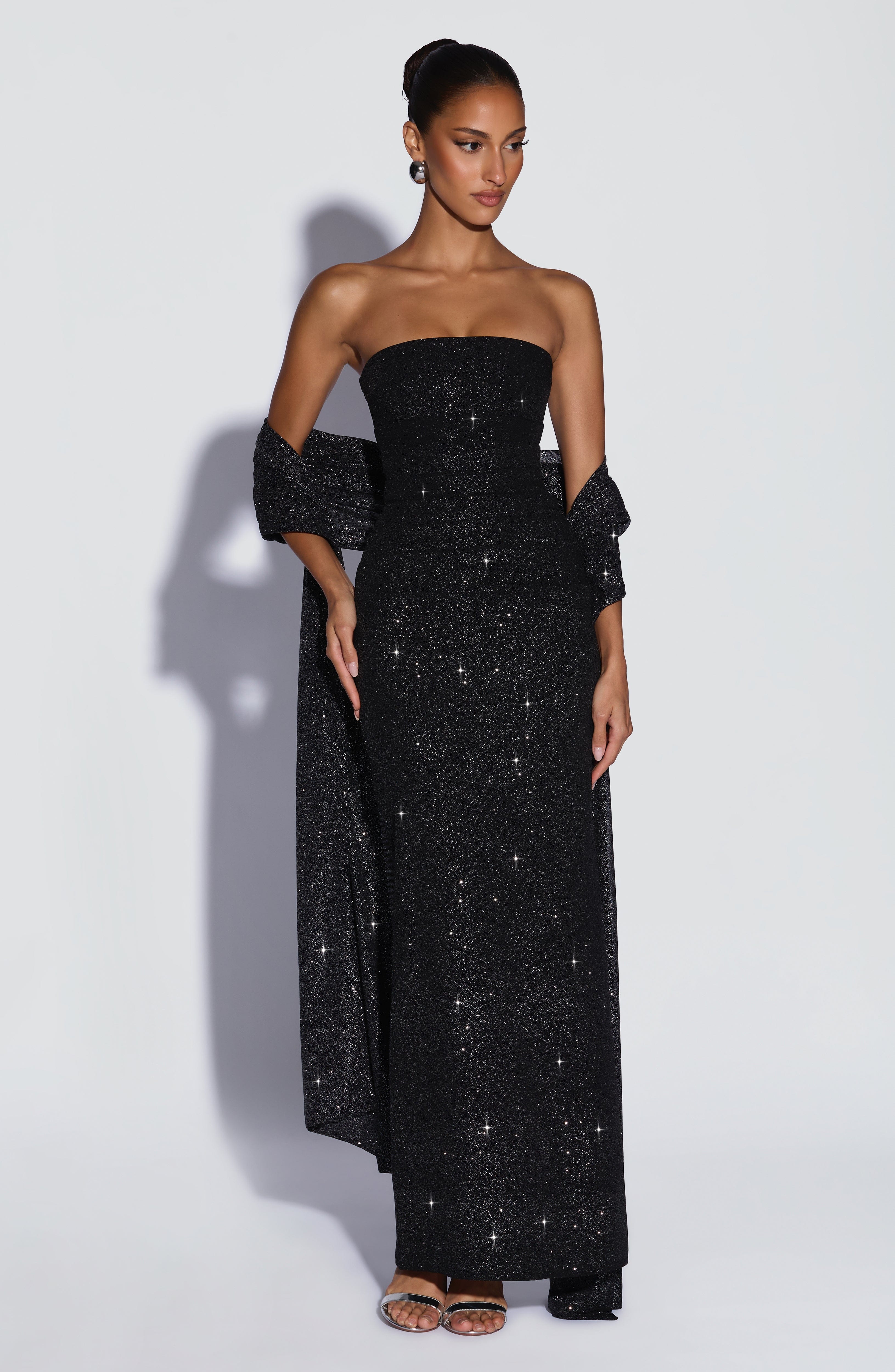 Pandra Maxi Dress - Black Sparkle - Image 7