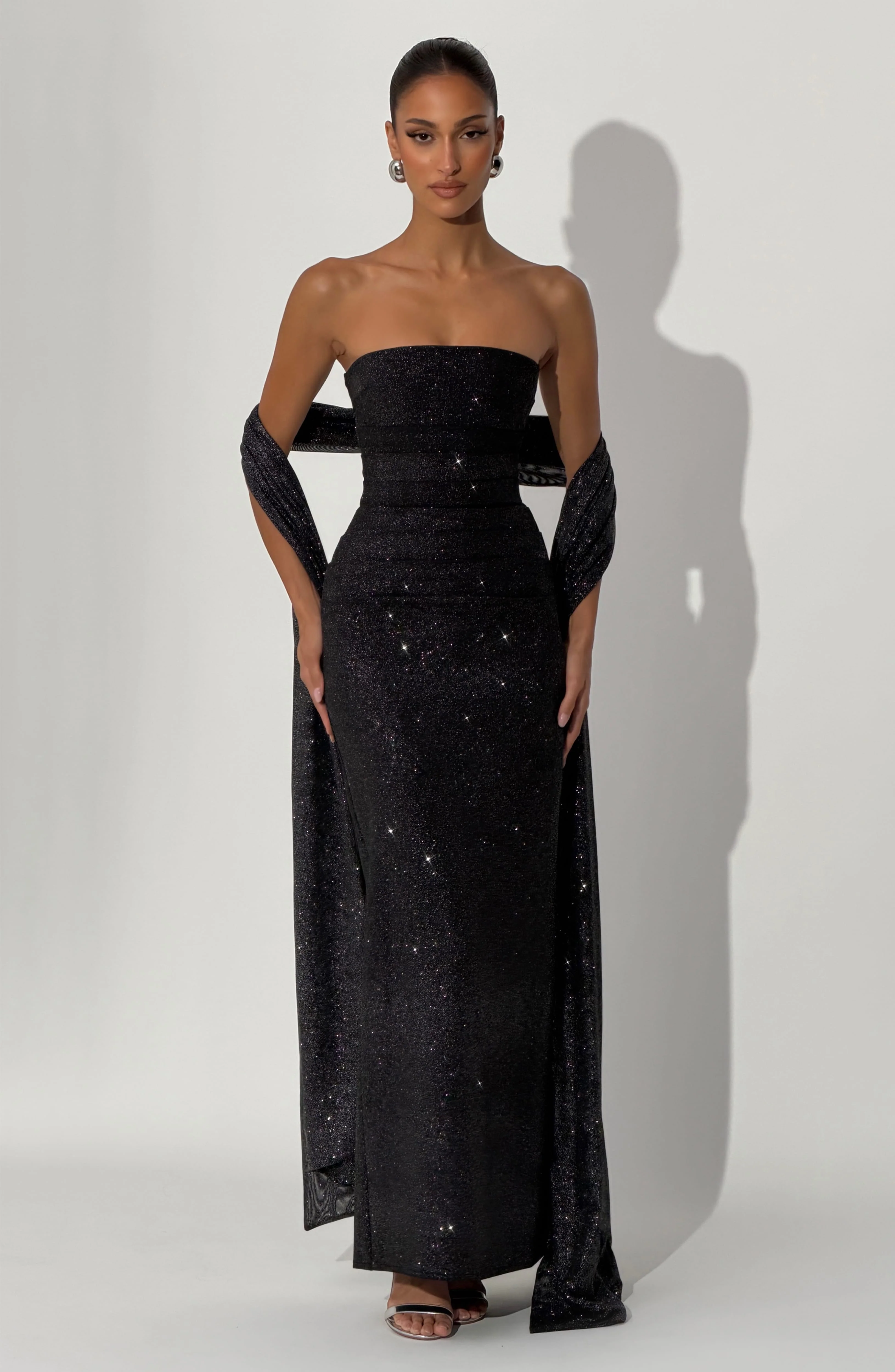 Pandra Maxi Dress - Black Sparkle - Image 8