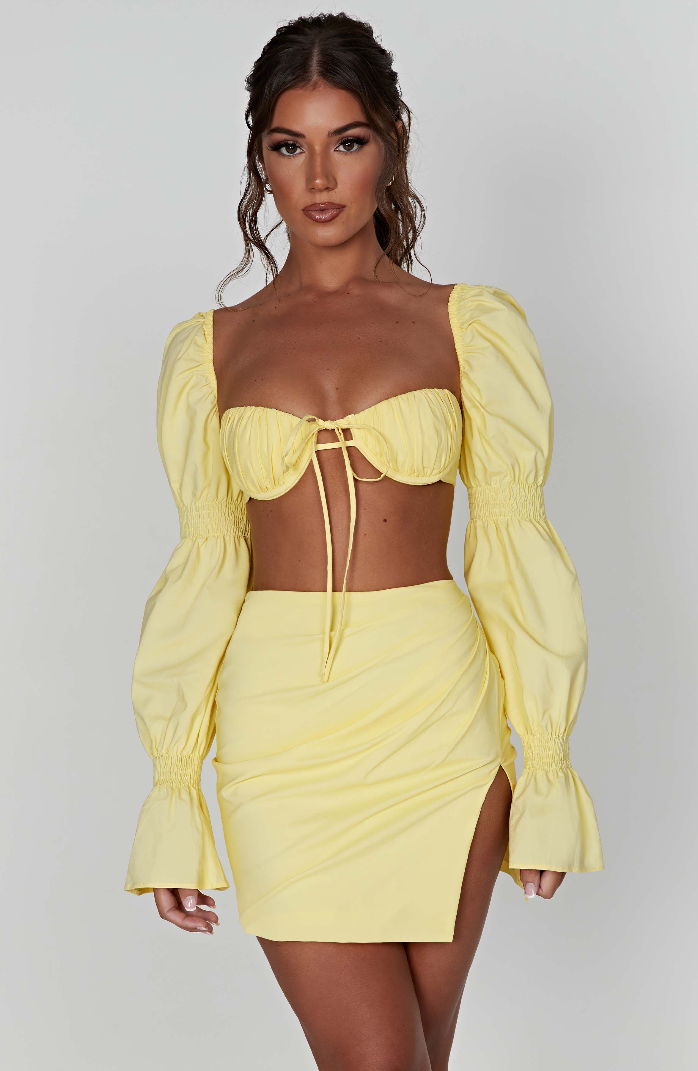 Perla Mini Skirt - Lemon - Image 4