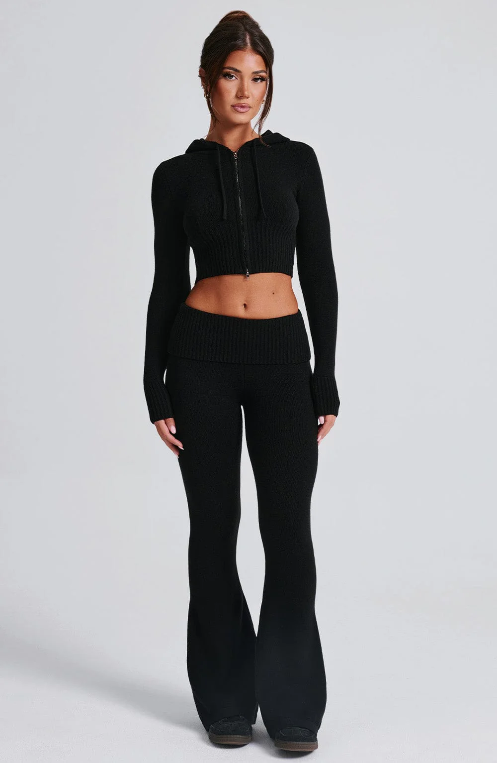 Portia Knit Hoodie - Black - Image 11