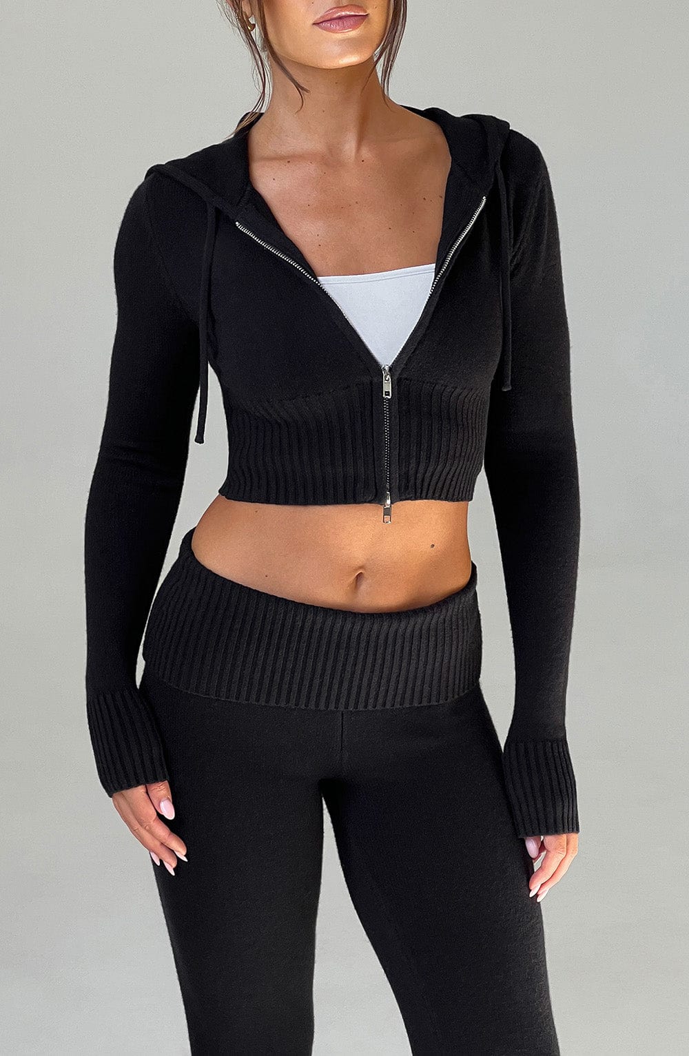 Portia Knit Hoodie - Black - Image 18