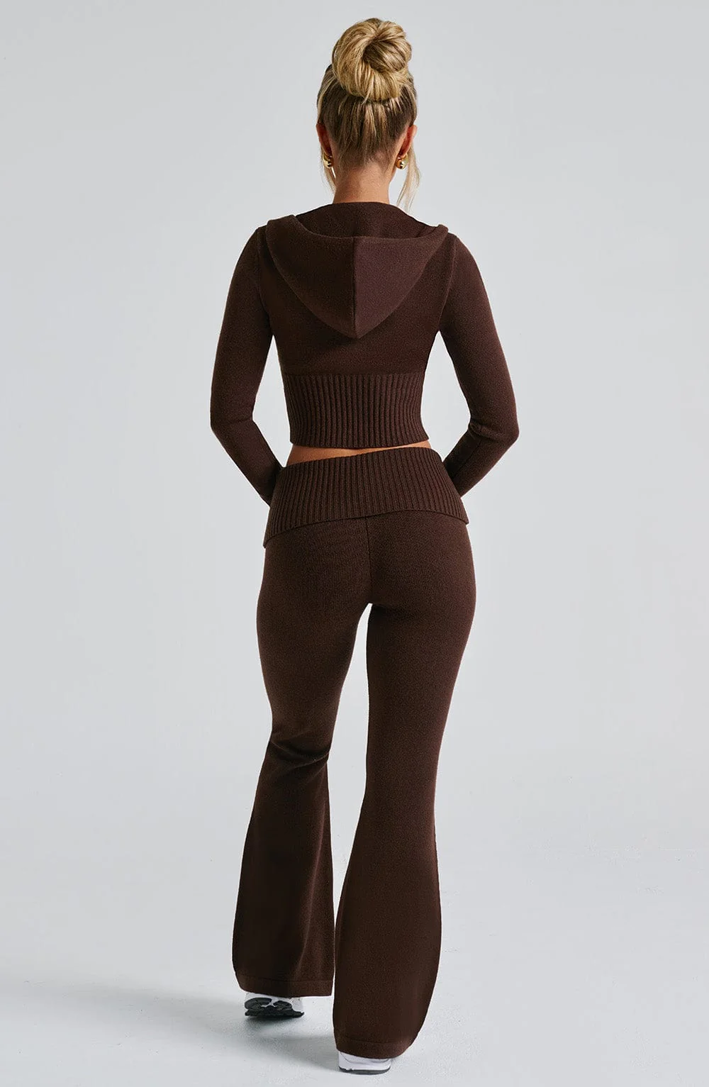 Portia Knit Hoodie - Chocolate - Image 5