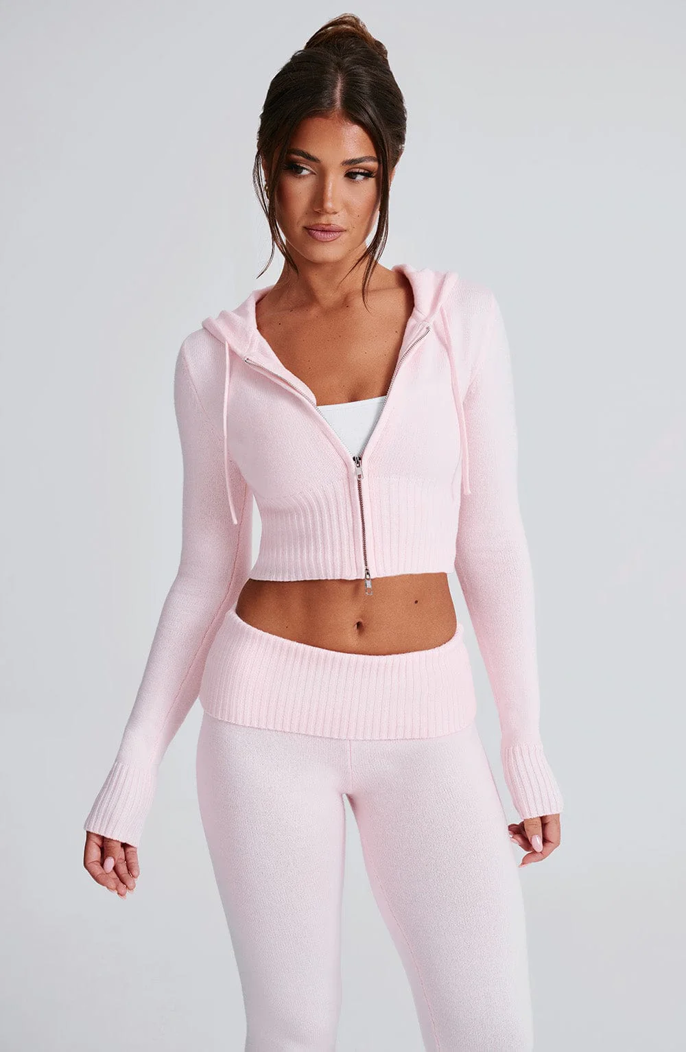 Portia Knit Hoodie - Pink - Image 23