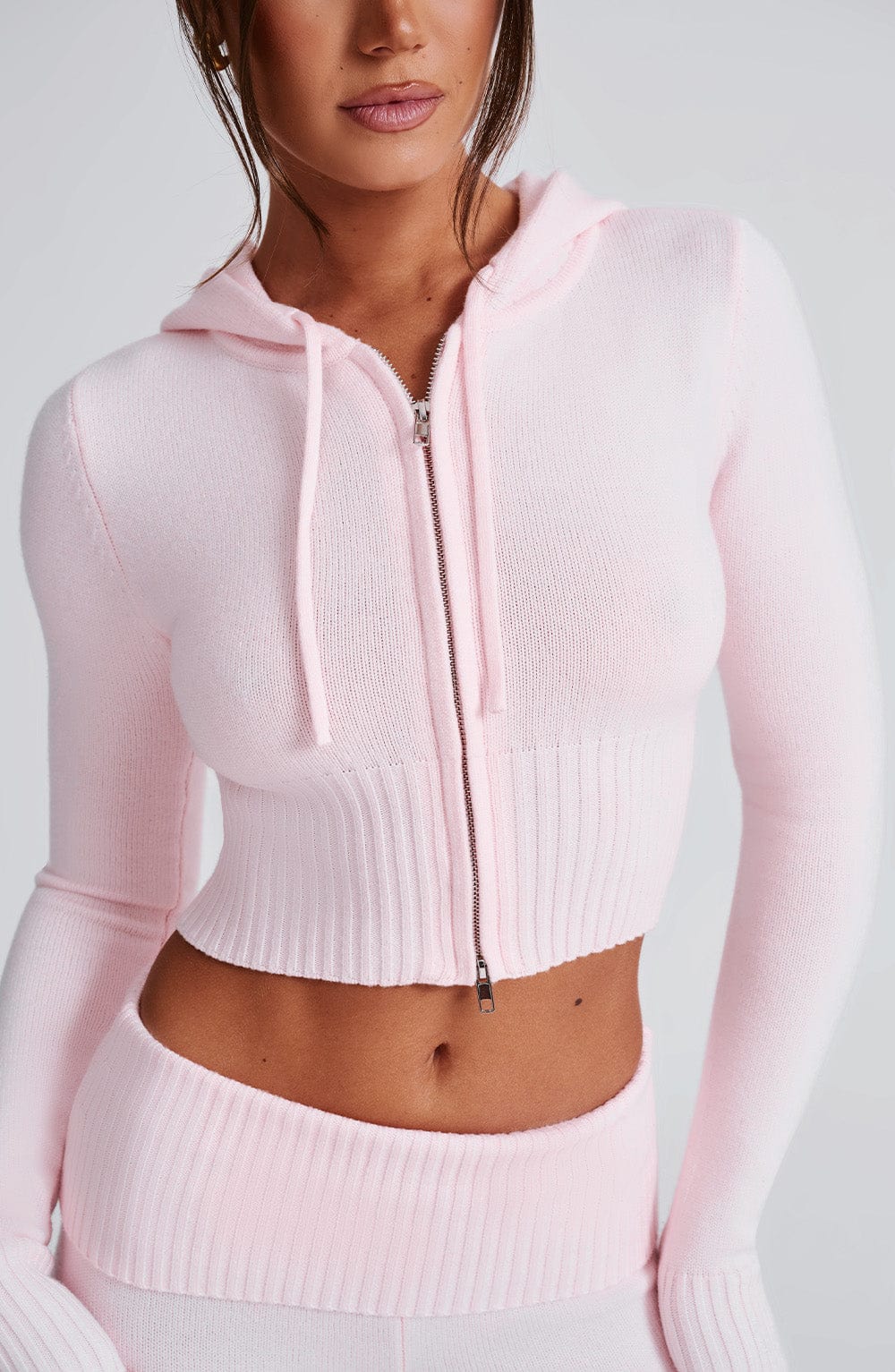 Portia Knit Hoodie - Pink - Image 8