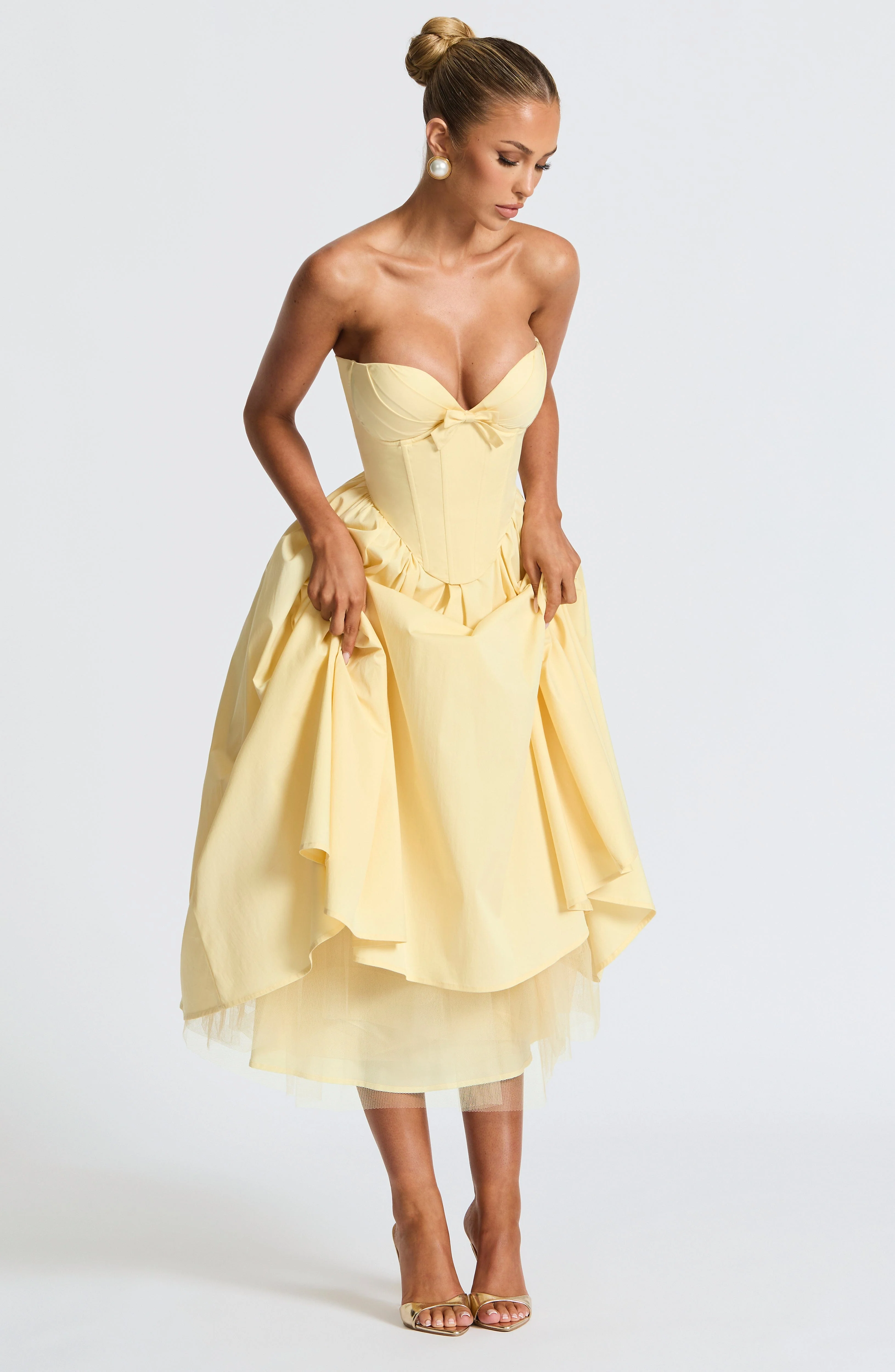 Prim Midi Dress - Lemon - Image 3