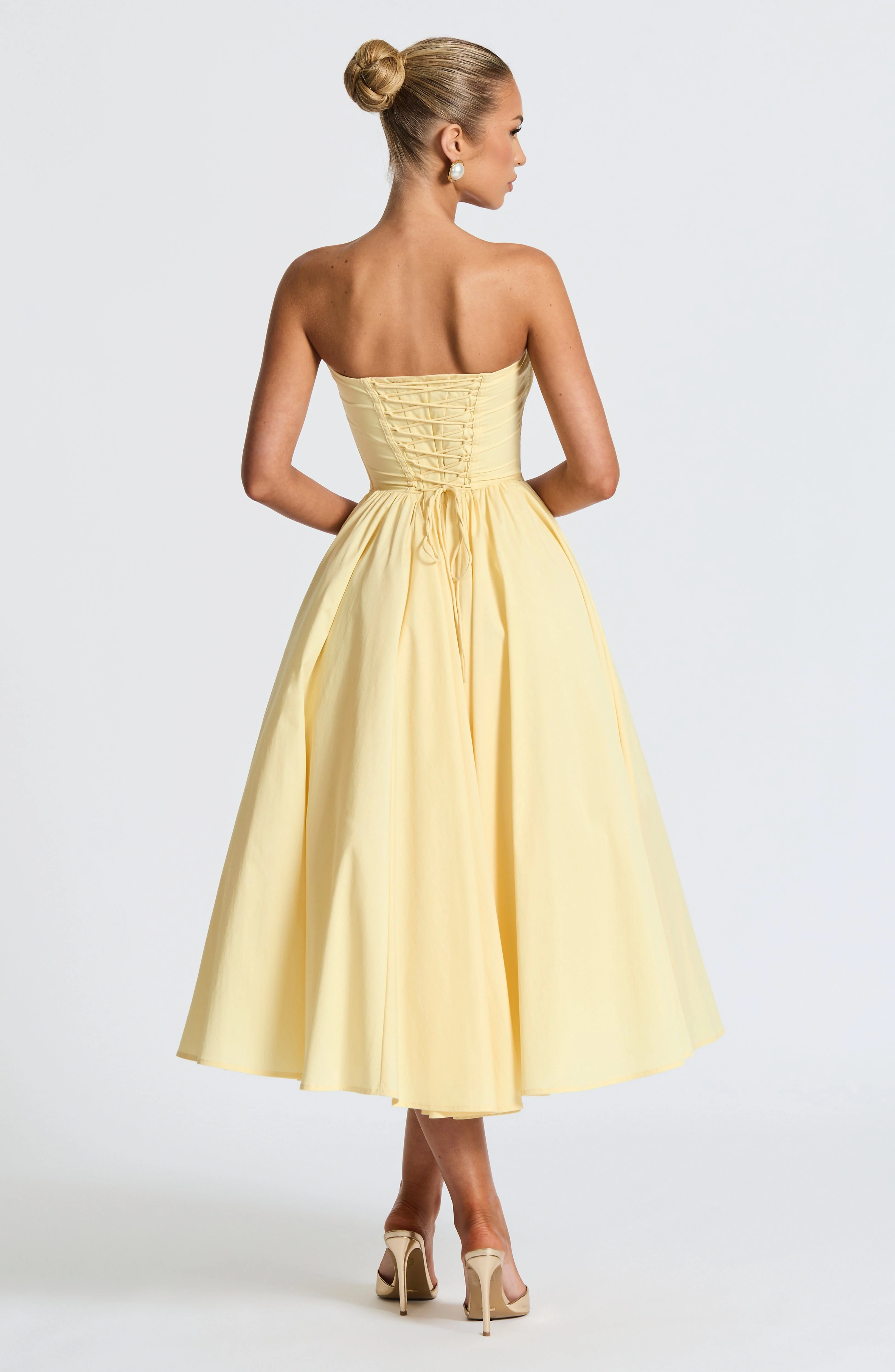 Prim Midi Dress - Lemon - Image 4